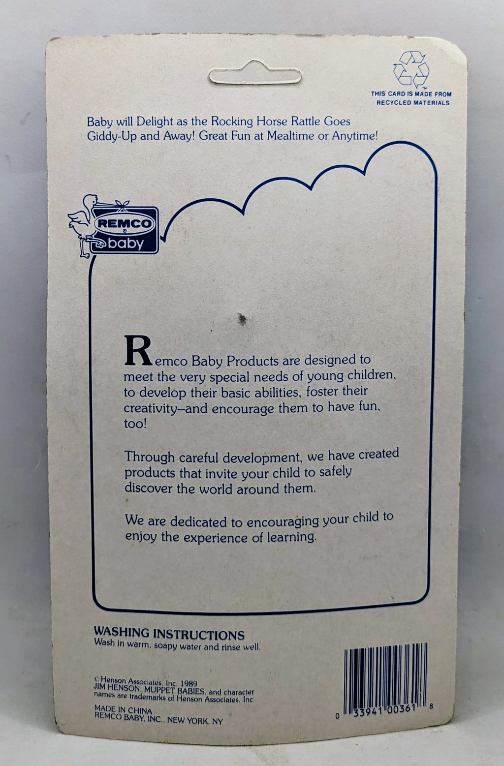 1989 Remco Muppet Babies Miss Piggy Rockin Rattle Suction Cup Rattle image 2