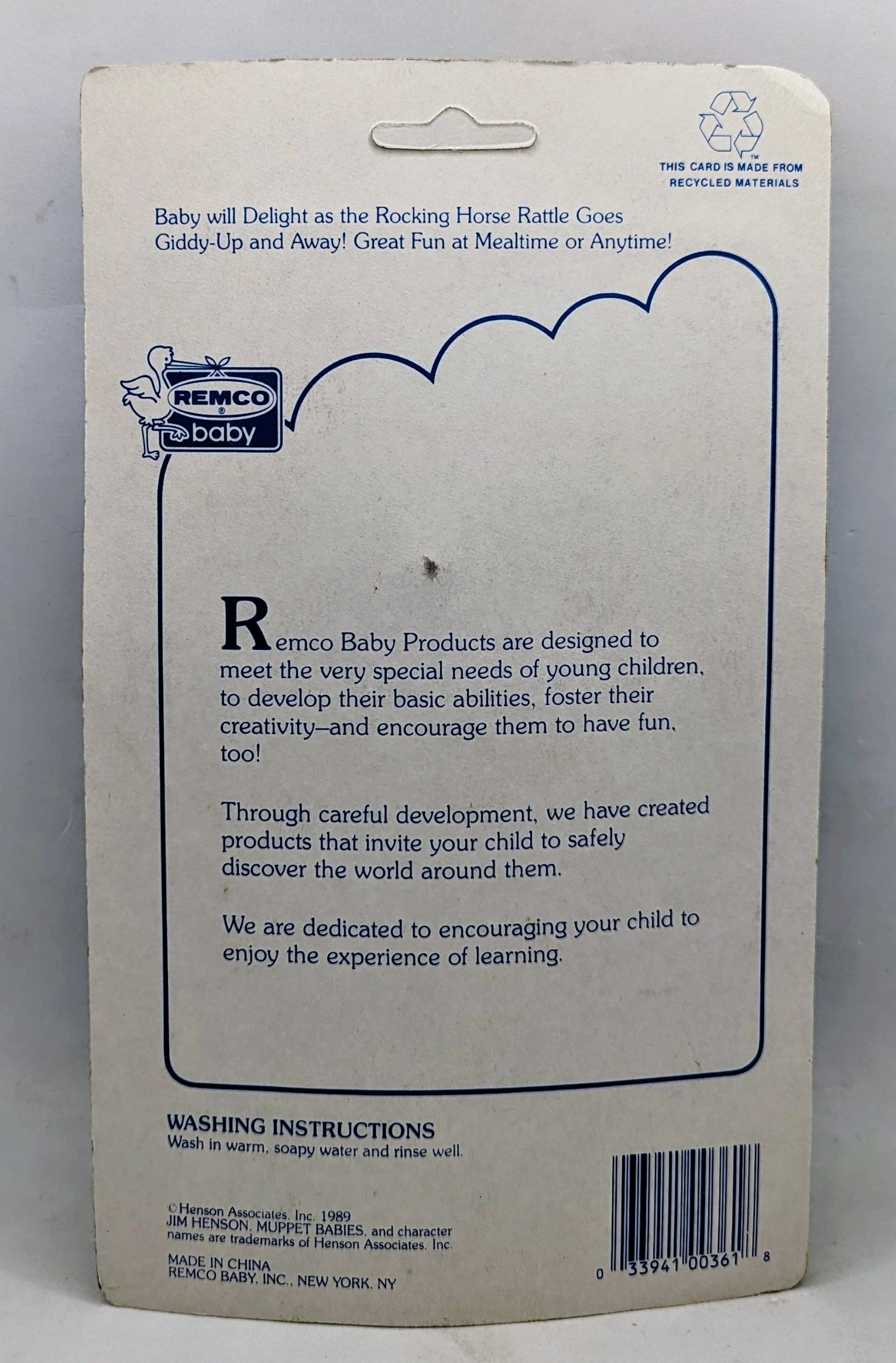 1989 Remco Muppet Babies Miss Piggy Rockin Rattle Suction Cup Rattle image 2