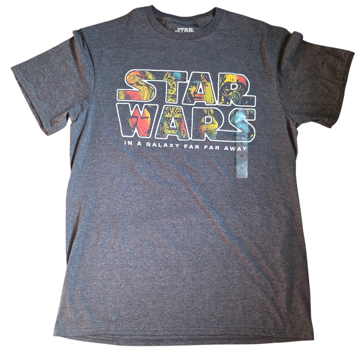 Mad Engine Star Wars In A Galaxy Far Far Away Character Letters Medium T-Shirt