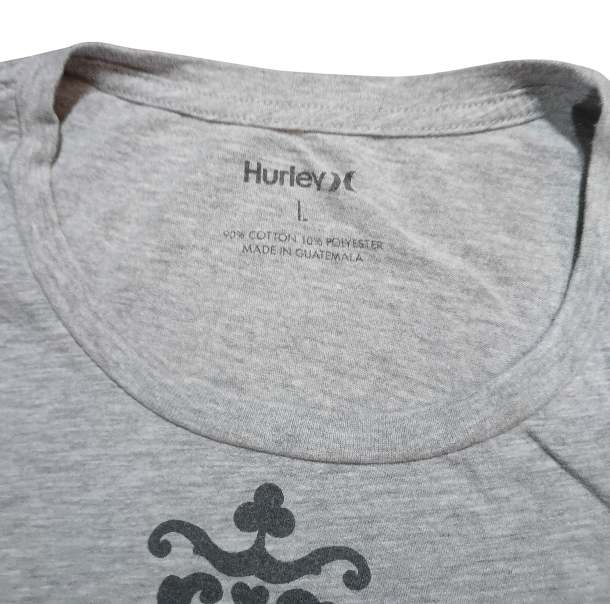 Y2K Hurley With Love Graphic Ink Blot Womens Grey T-Shirt Size Large image 3