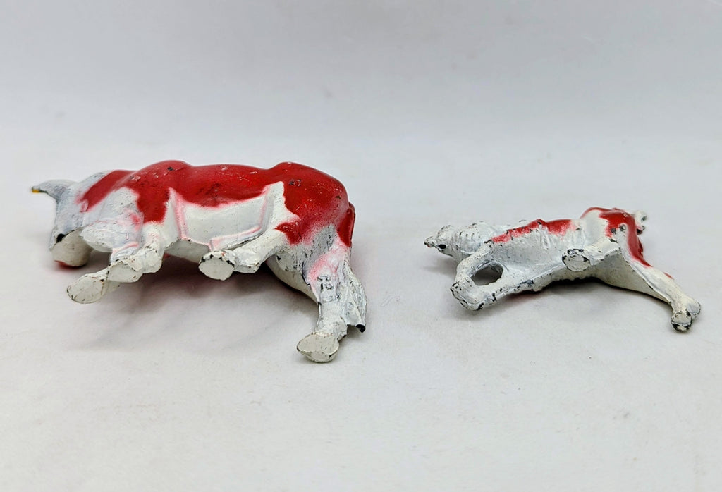 Vintage Manoil Lead Hereford Bull And Calf Figure Set C-20 image 3