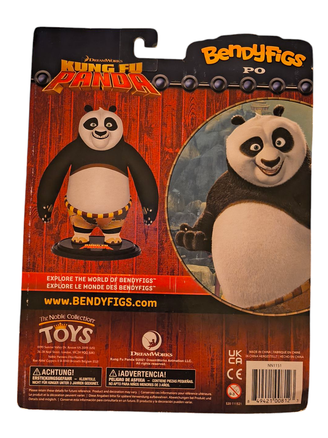 Noble Collection Bendyfigs Kung Fu Panda Po 6" Action Figure w/ Stand image 2