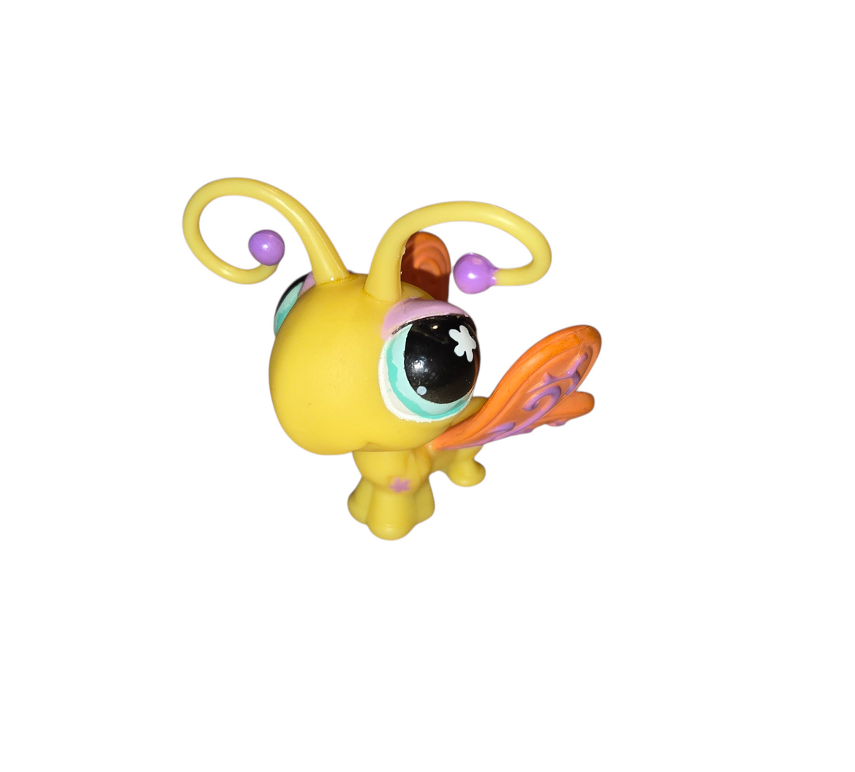2008 Hasbro Littlest Pet Shop LPS #497 Yellow Butterfly w/ Orange Wings