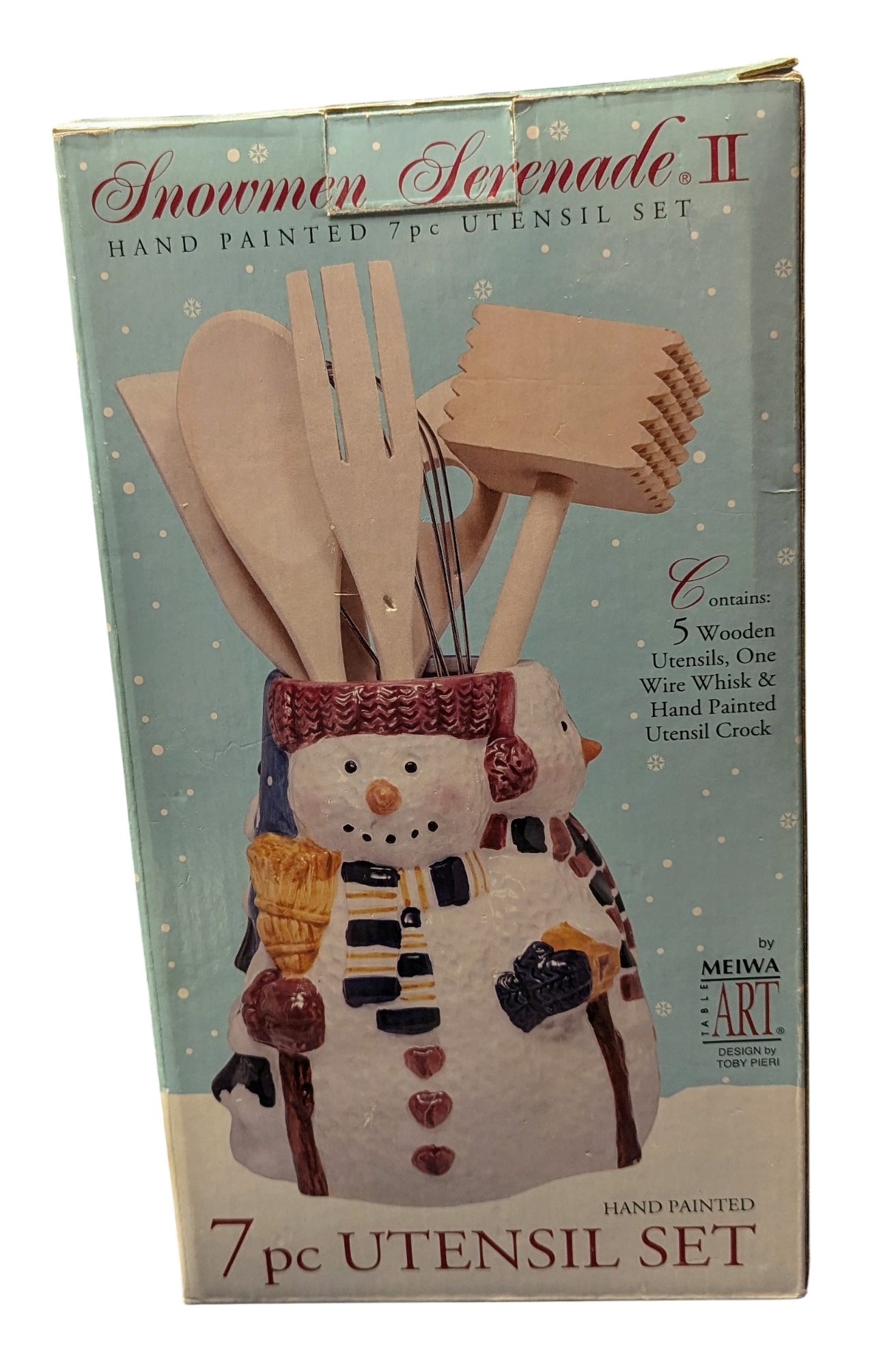 Meiwa Snowman Serenade II Hand Painted 7pc Utensil Set image 2