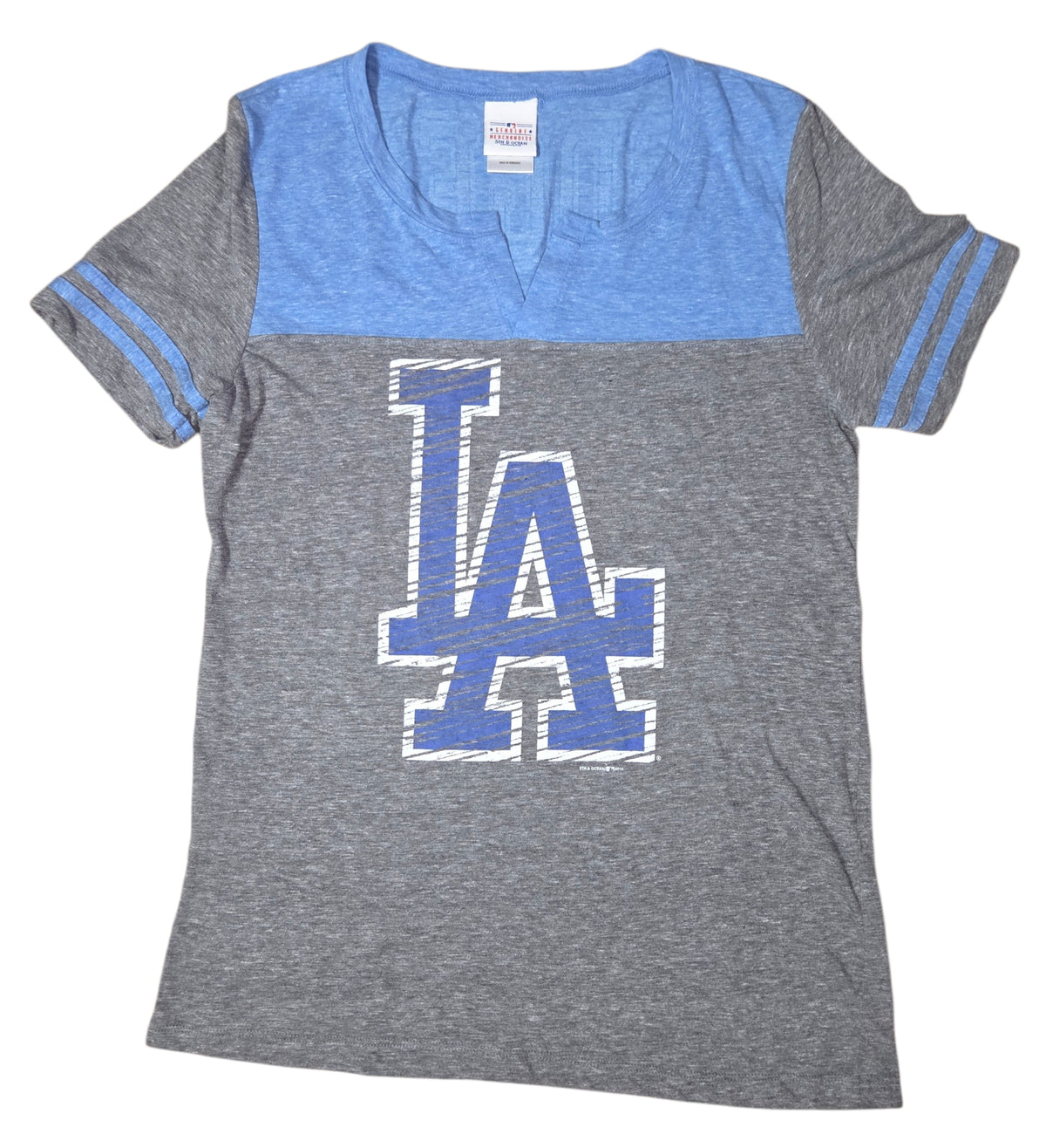 5th & Ocean MLB Genuine Merchandise Los Angeles Dodgers Gray/Blue T-Shirt Large