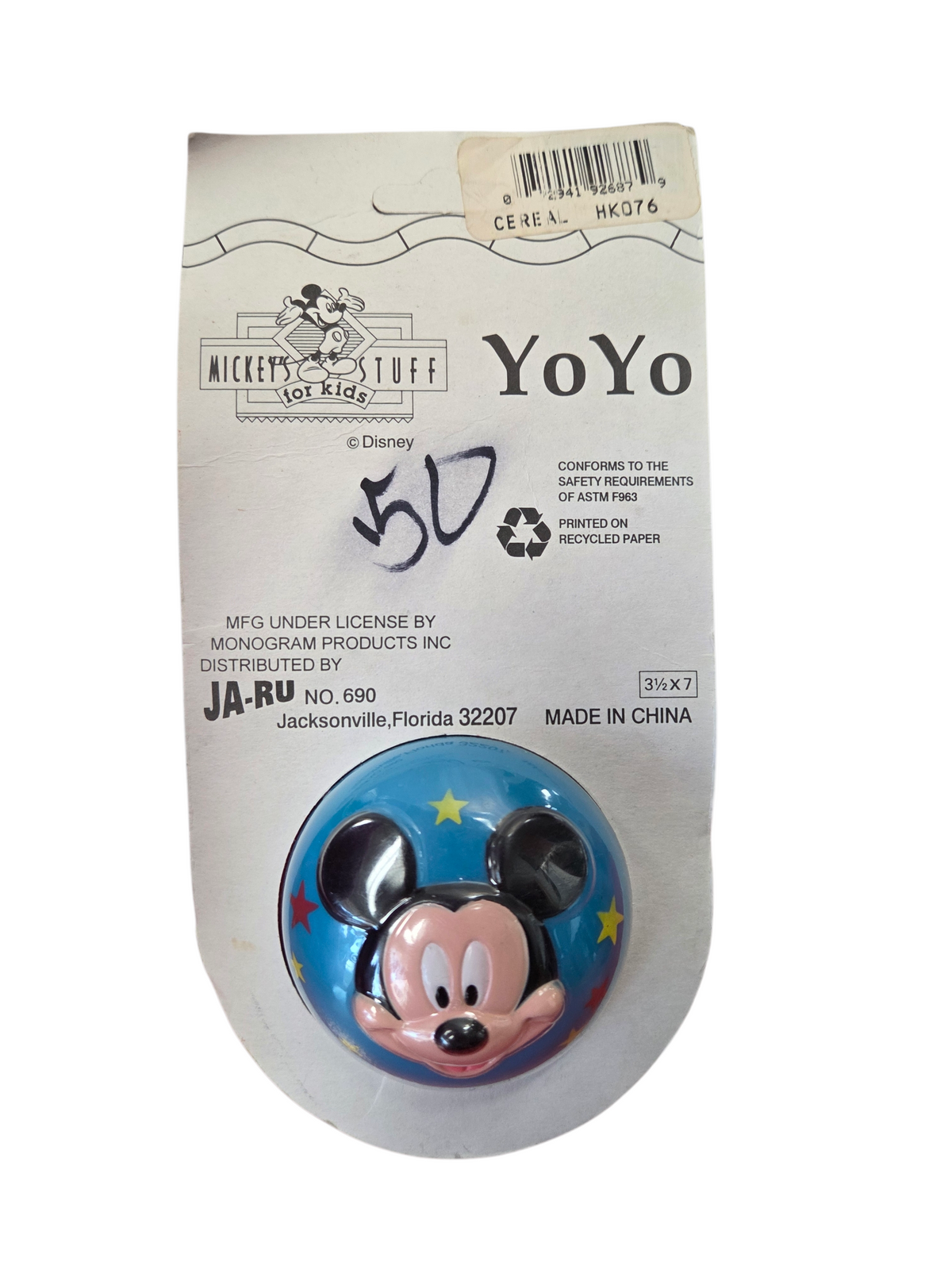 1990s Ja-Ru Disney Mickey Mouse Blue Stuff For Kids Yo-Yo YoYo #690 image 2