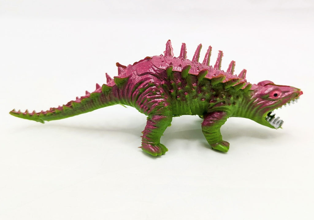 Vintage Made In China Green & Pink Stegosaurus Dinosaur Toy image 2