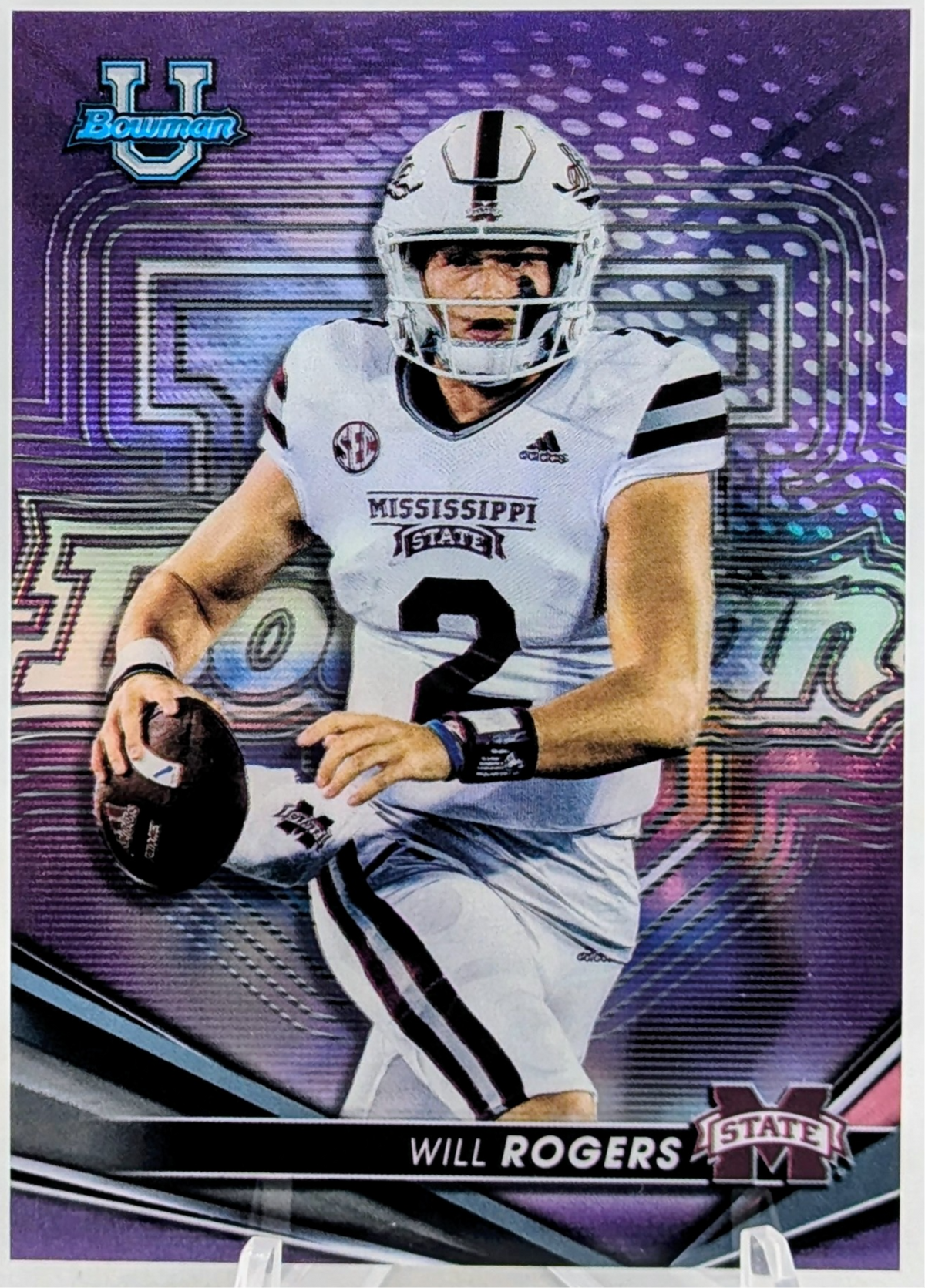 2022 Bowman Best University Will Rogers Purple Refractor /250 Mississippi
