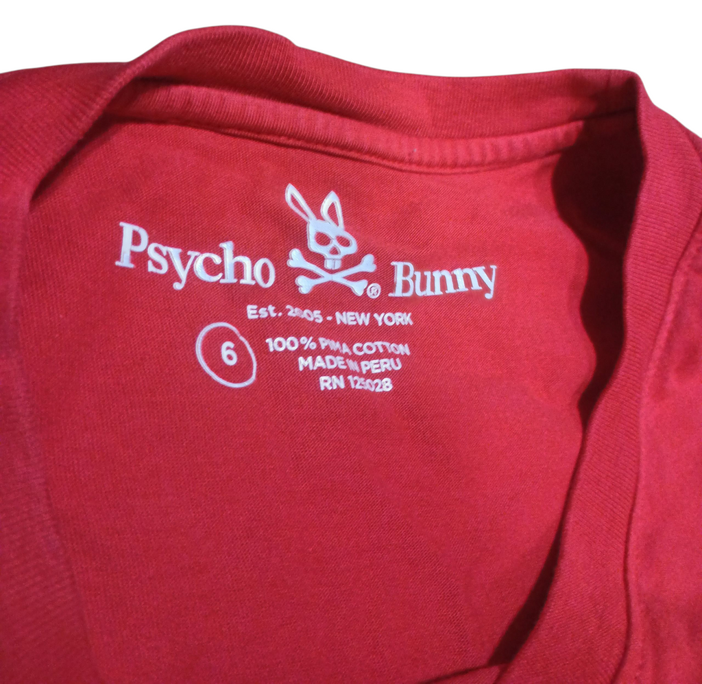 Psycho Bunny Red Bicknell Graphic T-Shirt Short Sleeve Men's Size 6 Large image 3