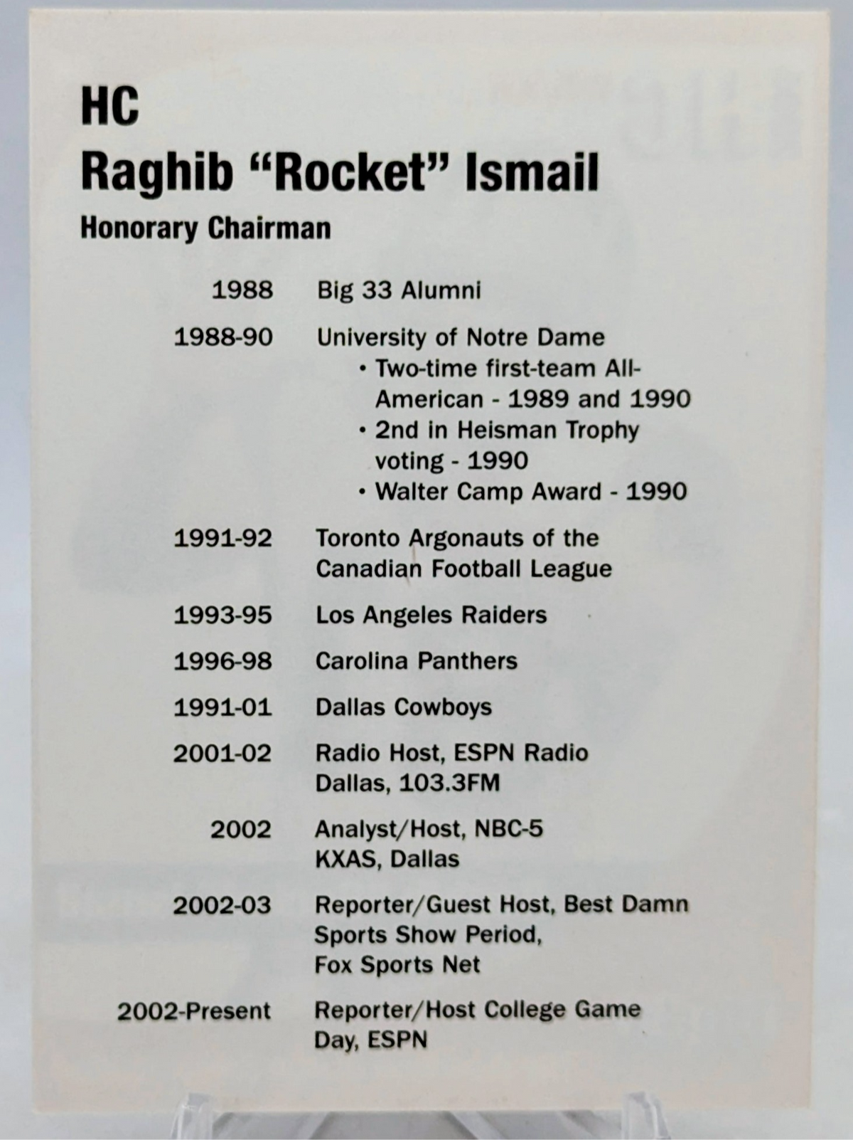2005 Raghib Rocket Ismail Big 33 Ohio RED High School Football #OHHC image 2