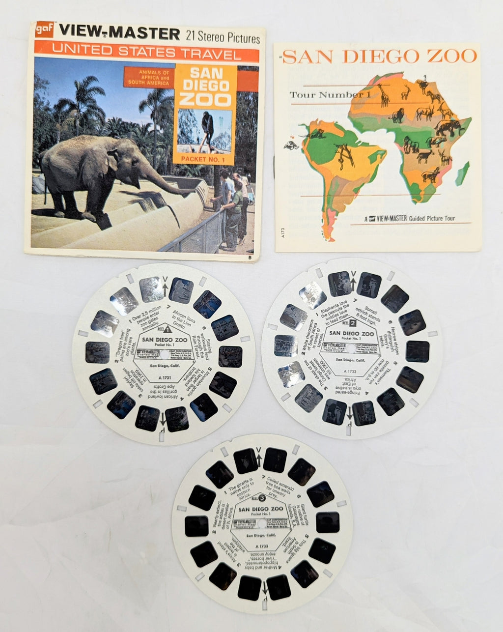Vintage View-Master San Diego Zoo Packet No. 1 - 3 Reel Pack image 2