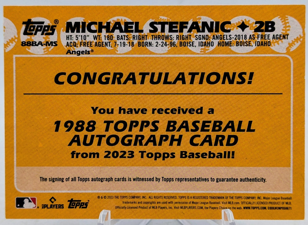 2023 Topps 35th Anniversary 1988 Auto Michael Stefanic Los Angeles Angels RC image 2