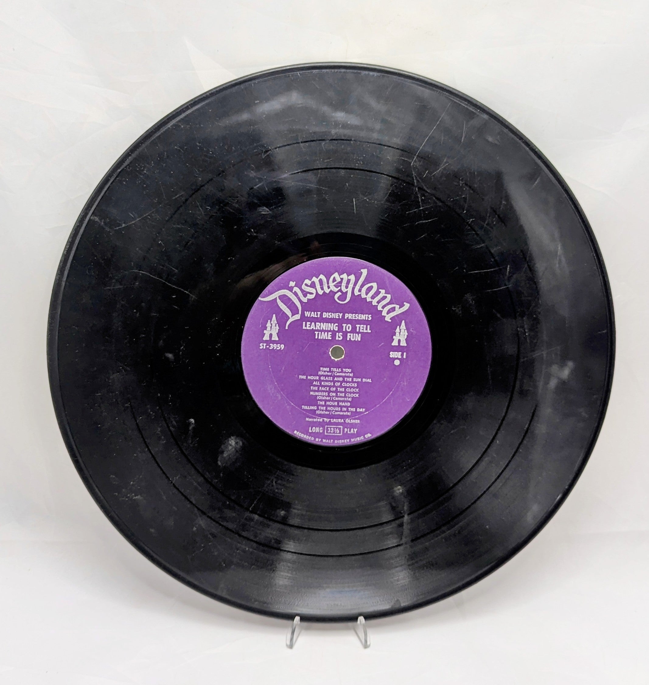 1969 Disney Learning To Tell Time Is Fun Record & Illustrated Book image 3