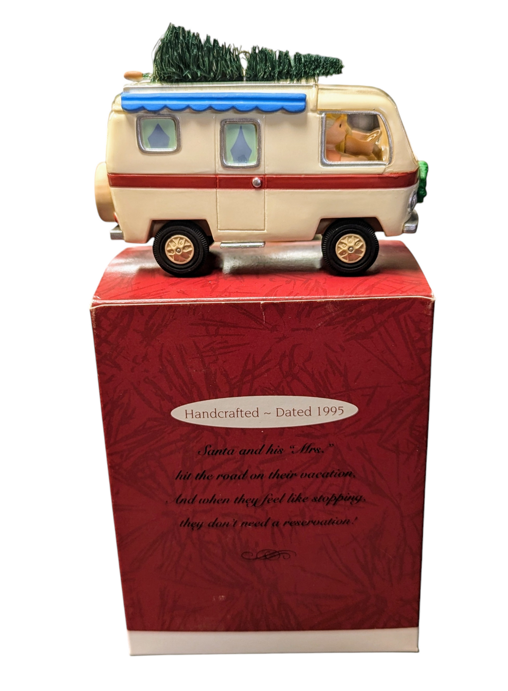 1995 Hallmark Merry RV Camper Christmas Mr. & Mrs. Santa Claus Keepsake Ornament image 2