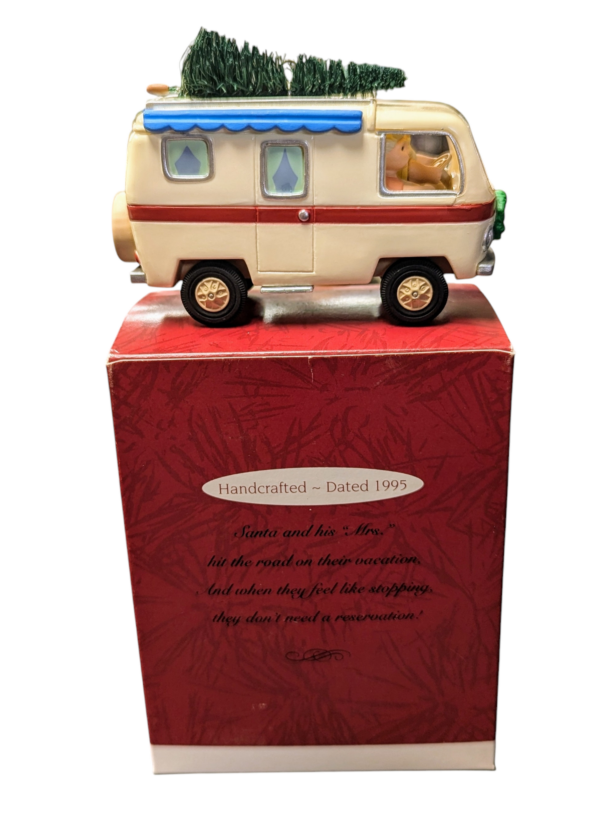 1995 Hallmark Merry RV Camper Christmas Mr. & Mrs. Santa Claus Keepsake Ornament image 2