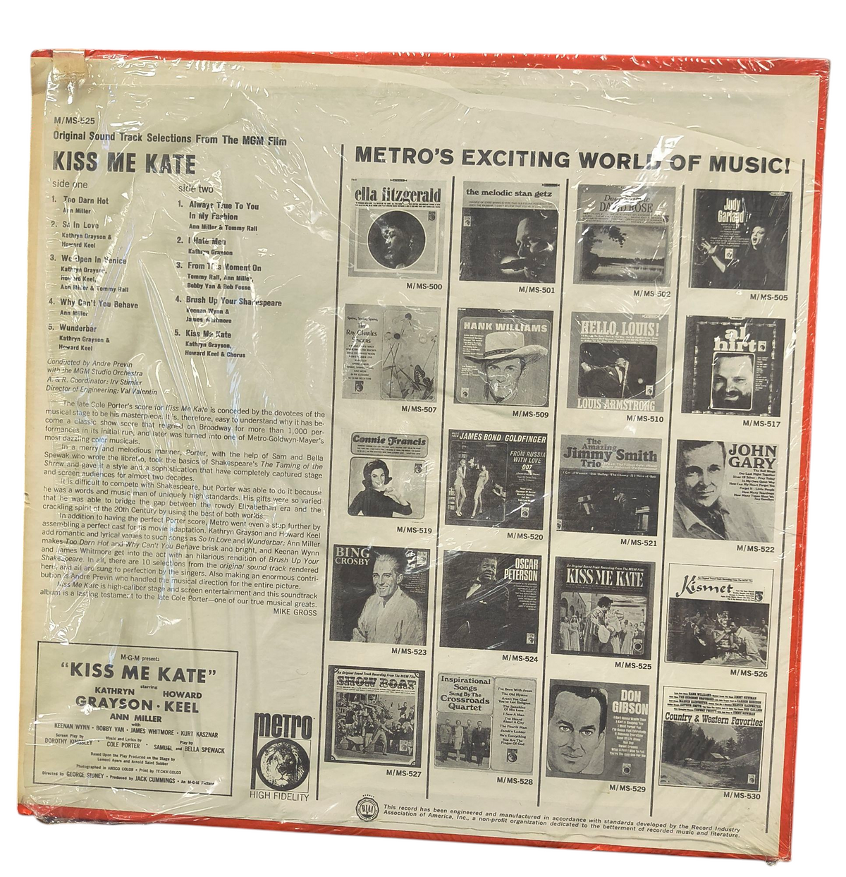 1965 Metro M-525 Various Artists Kiss Me Kate Vinyl Record LP Album image 2