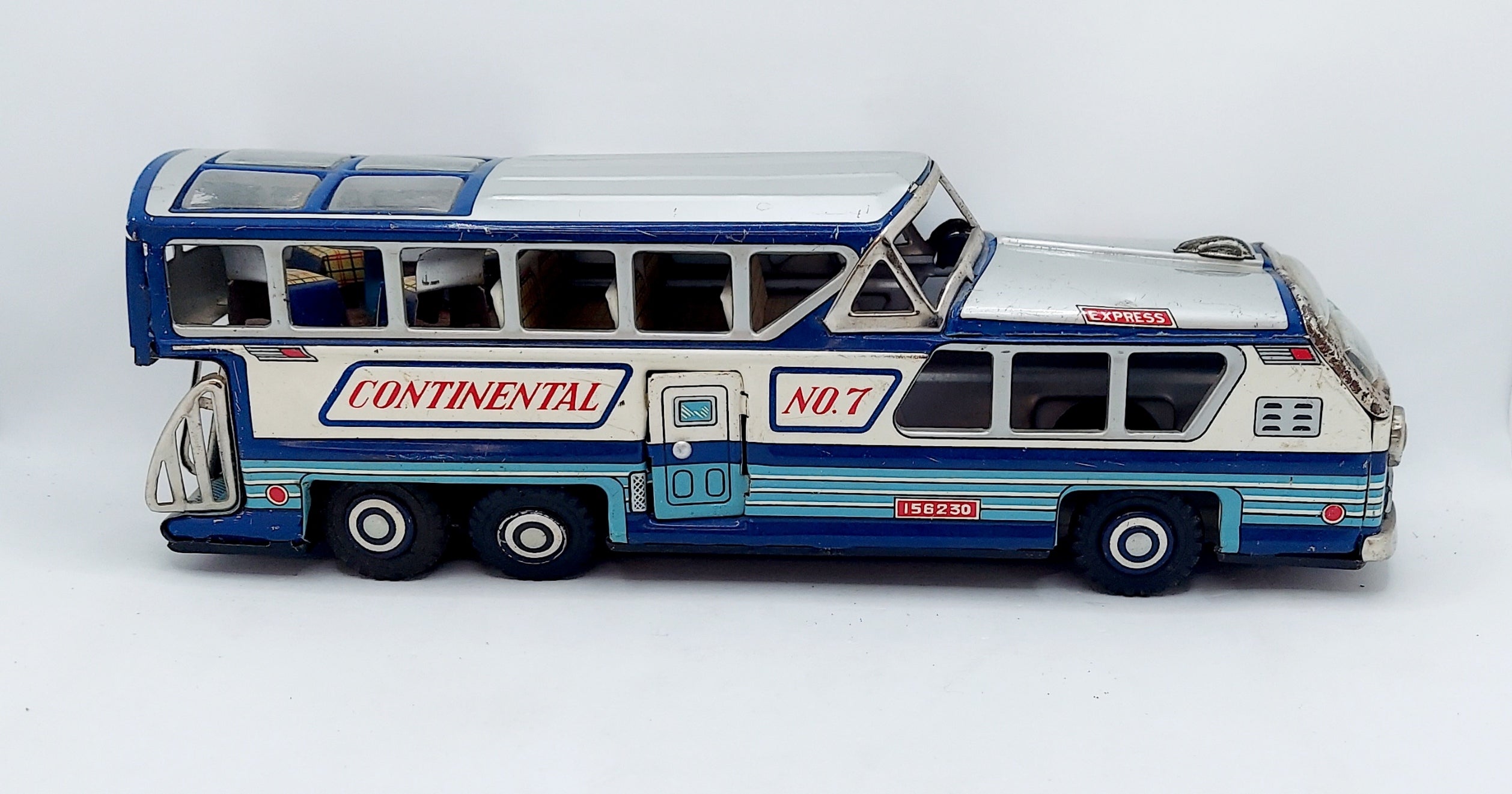 1950s/60s Nomura TN Continental Express #7 Tin Litho 156230 Friction Bus