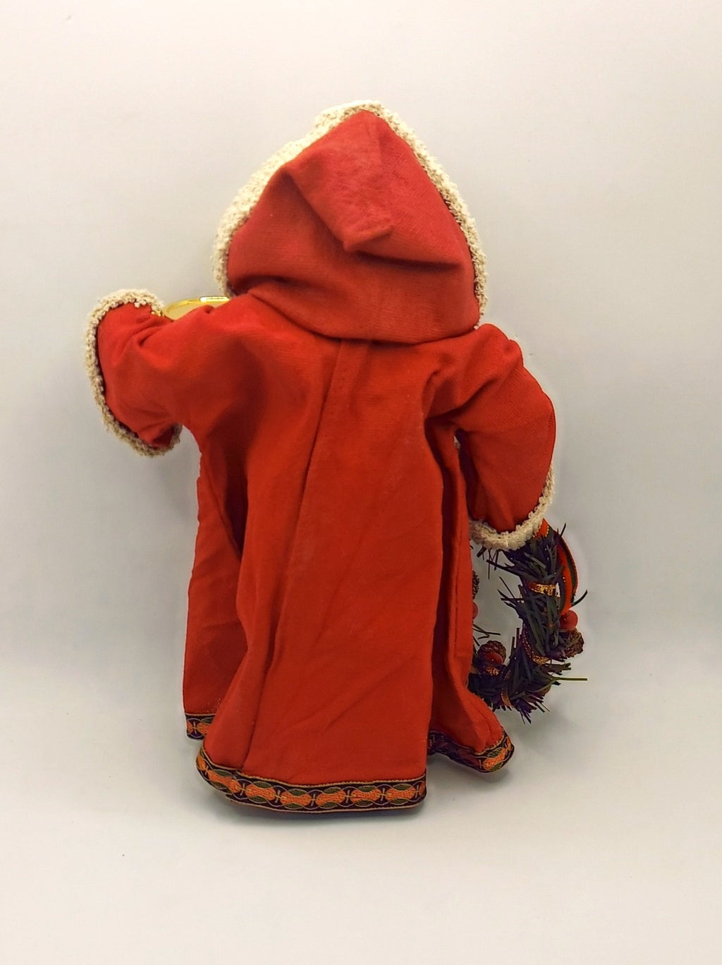 Fabric Mache Santa With Wreath & Drum image 3
