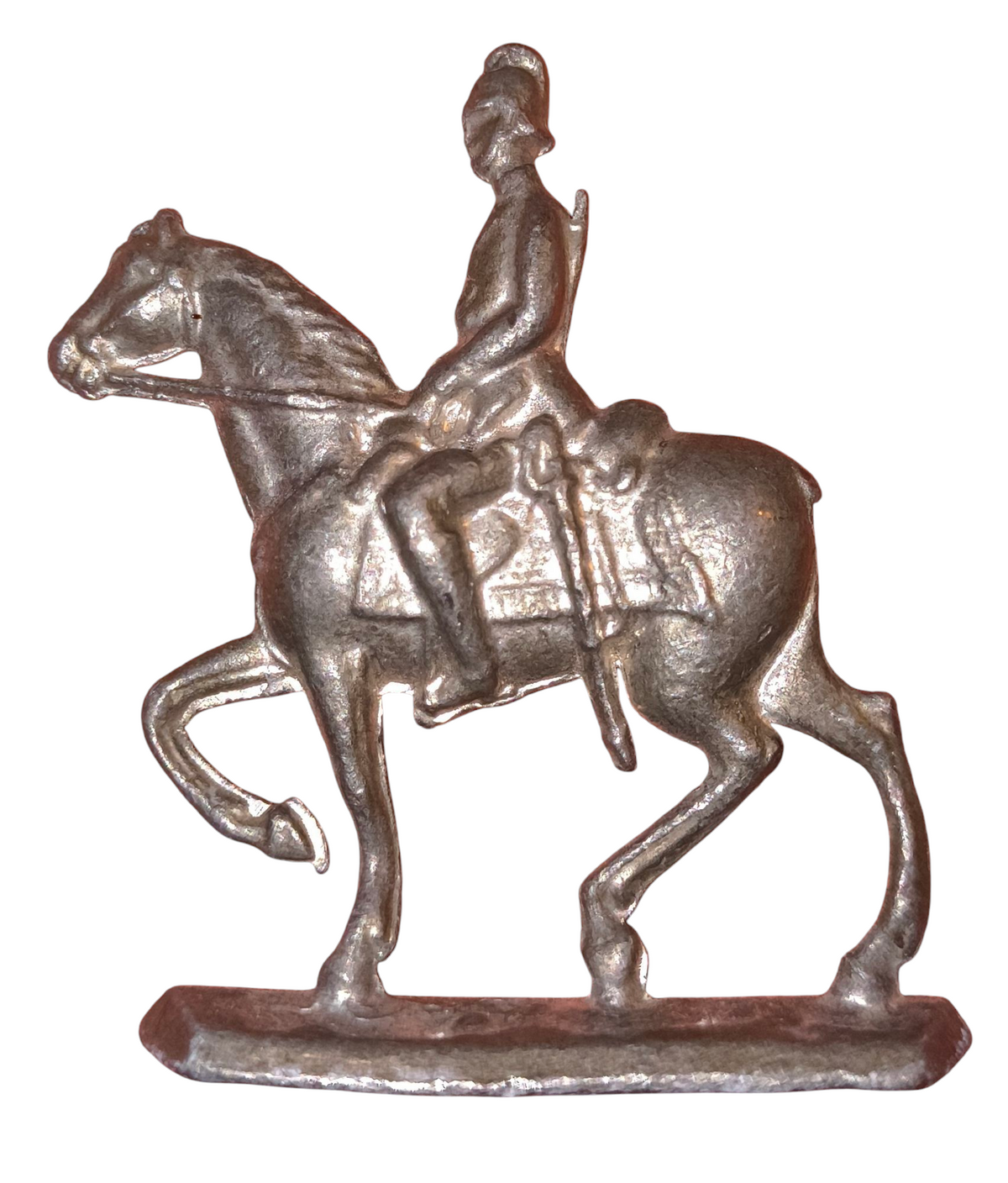 Vintage Lead Soldier w/ Horse Cavalry Collectible Not Painted 2” image 2