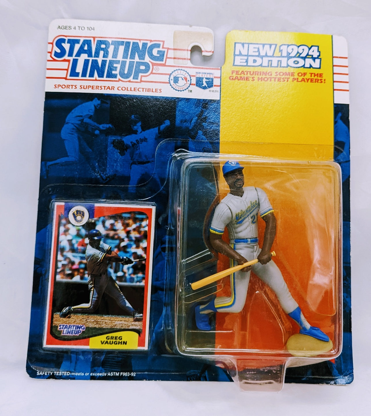 1994 Kenner Starting Lineup Greg Vaughn Milwaukee Brewers Figure