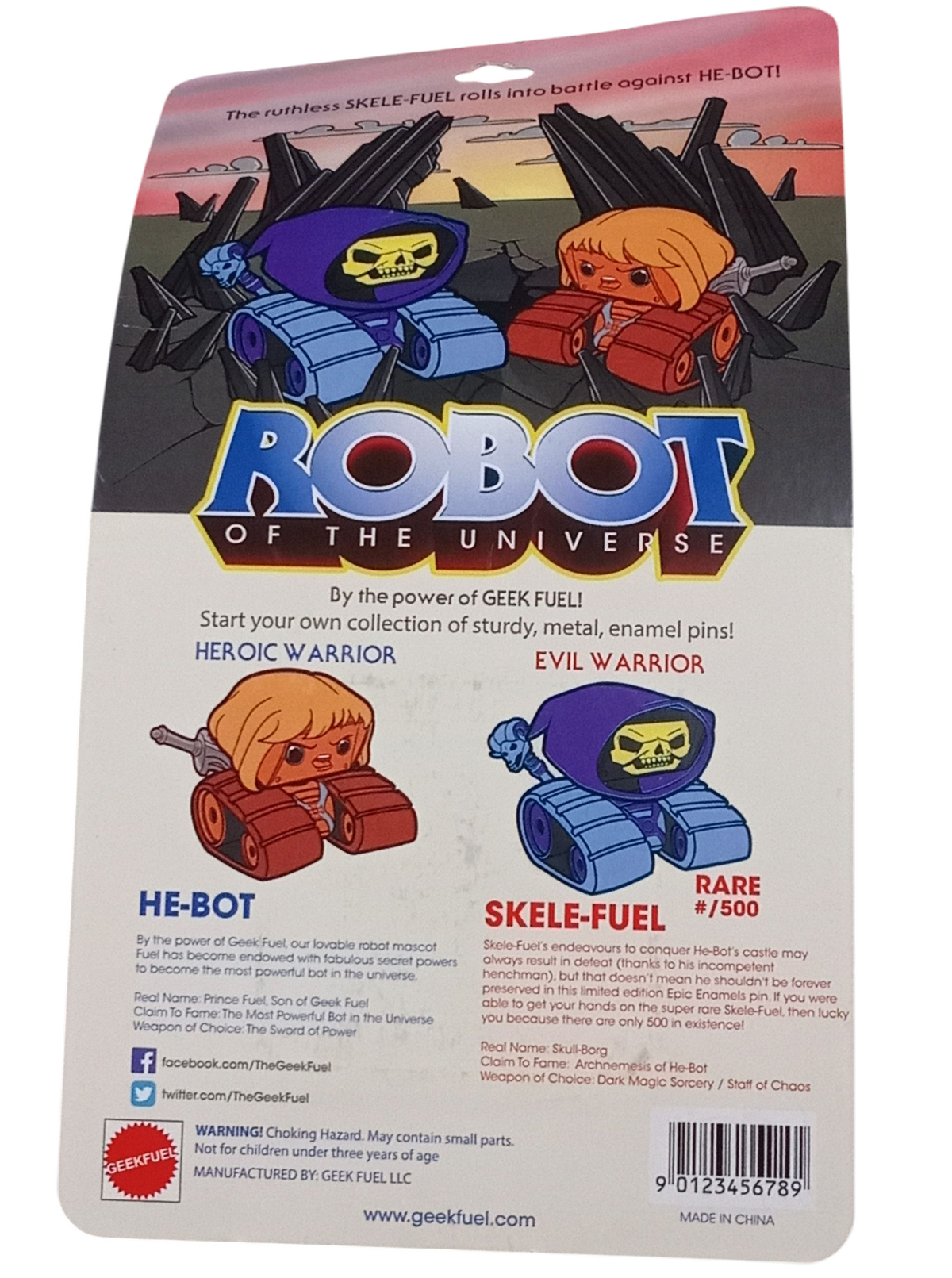 Geek Fuel Epic Enamel Robot of the Universe He-Bot MOTU He-Man 1.5" Lapel Pin DT image 2