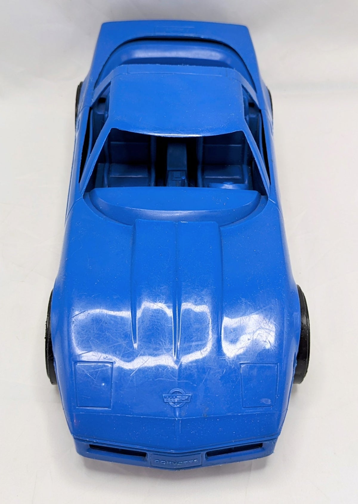 1980's Strombecker Tootsie Toys Blue Chevrolet Corvette Plastic Car 11 Inch image 2