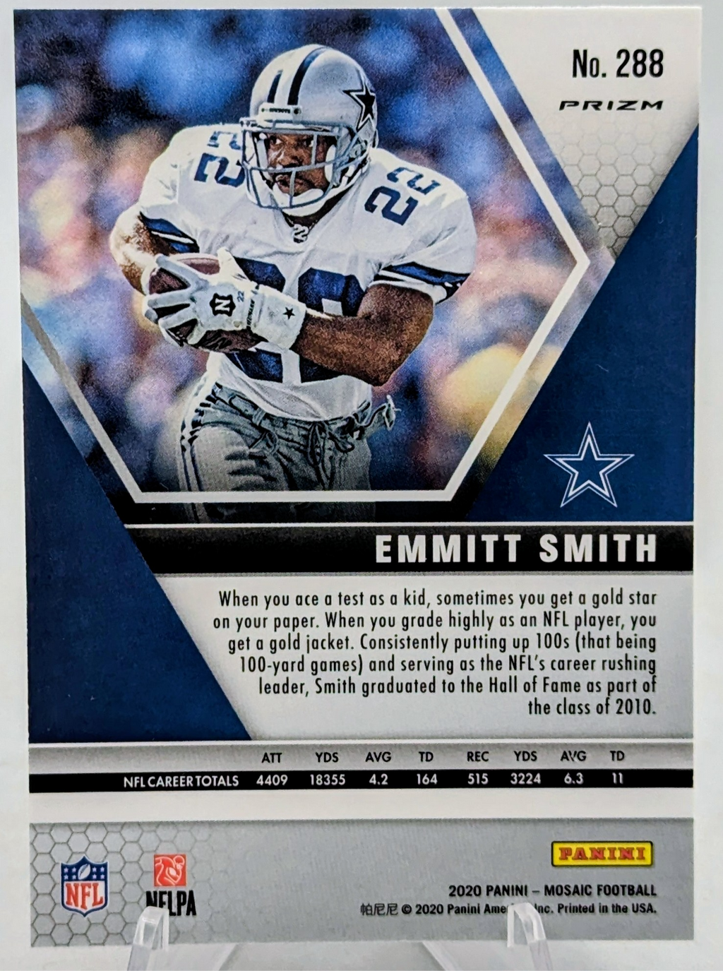 2020 Panini Mosaic #288 Prizm Reactive Green Emmitt Smith Cowboys image 2
