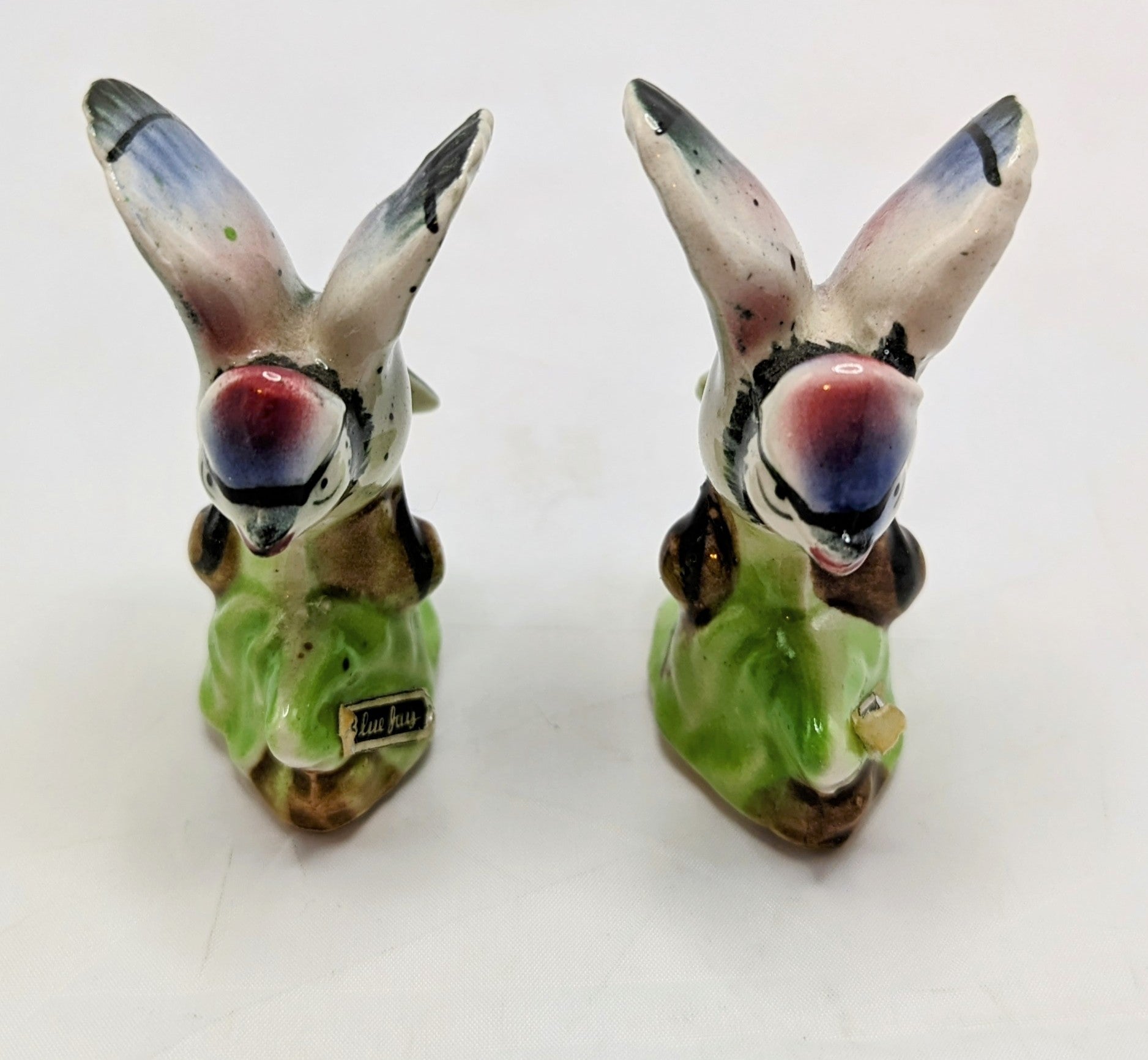 Vintage Porcelain Flying Blue Jays Salt And Pepper Shakers Made In Japan image 3