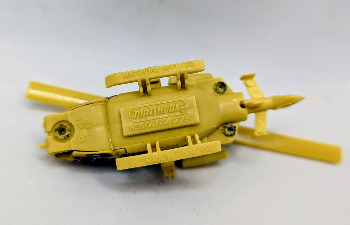 1985 Matchbox Mission Helicopter Camo Bullet Holes 1:80 image 4