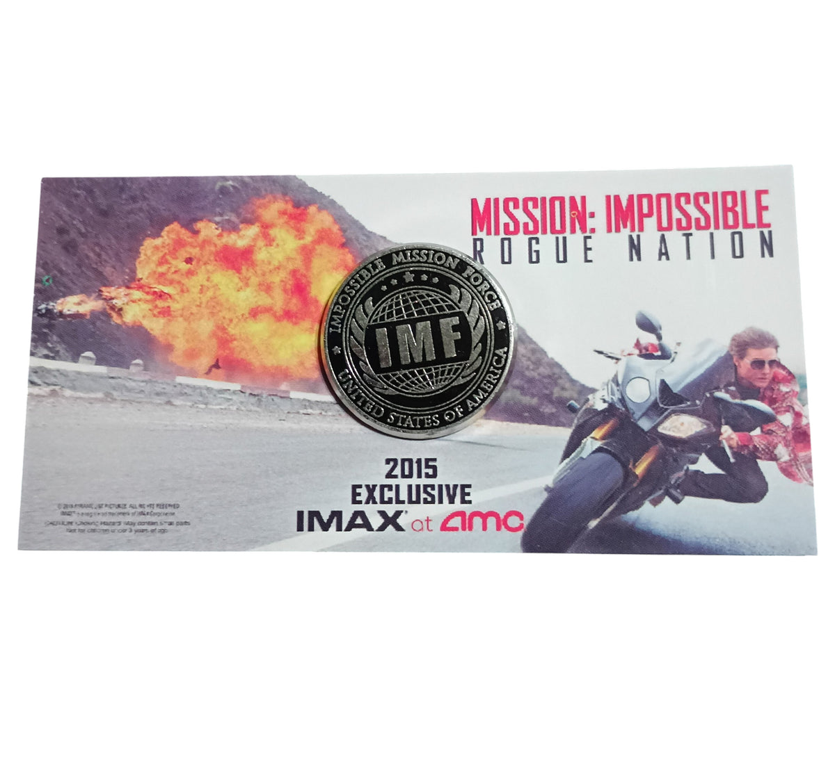 2015 AMC IMAX Movie Theatre Exclusive Mission Impossible Rogue Nation IMF Pin DT