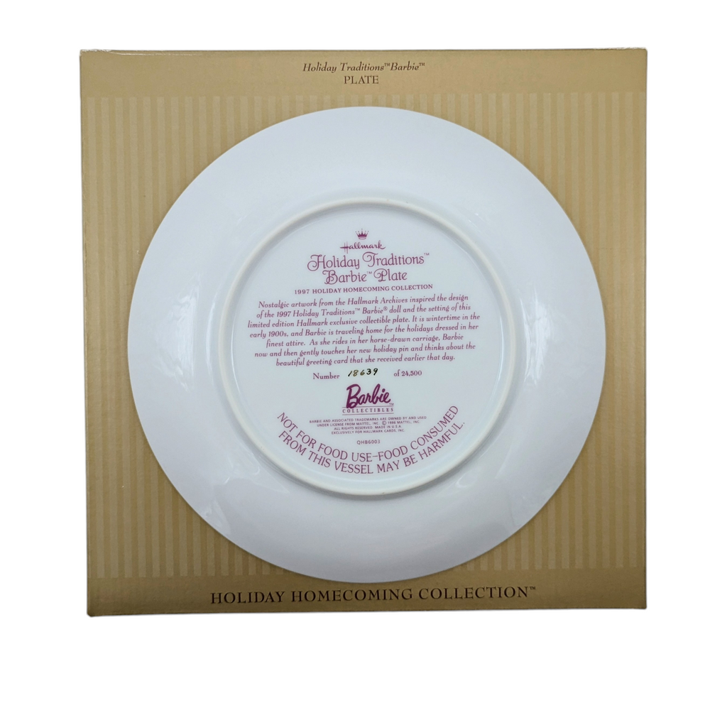 1996 Mattel Barbie Holiday Homecoming Collection Holiday Traditions Barbie Plate image 2