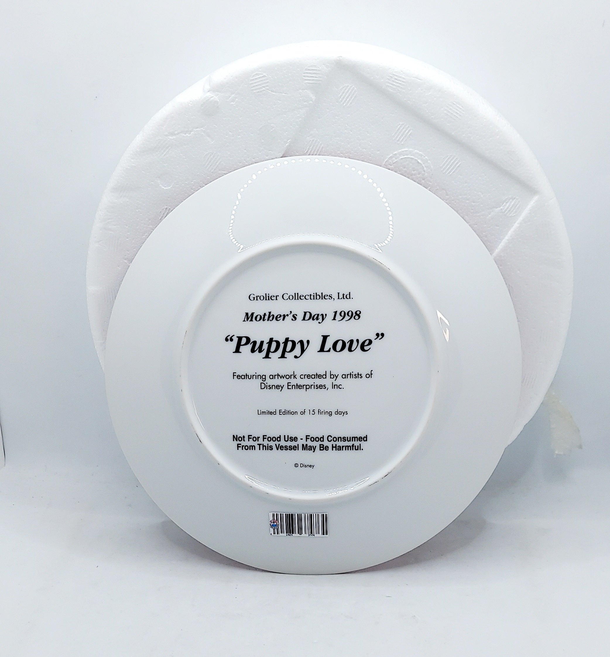 1998 Grolier Collectibles Disney 101 Dalmatians Mother's Day Puppy Love Plate image 2