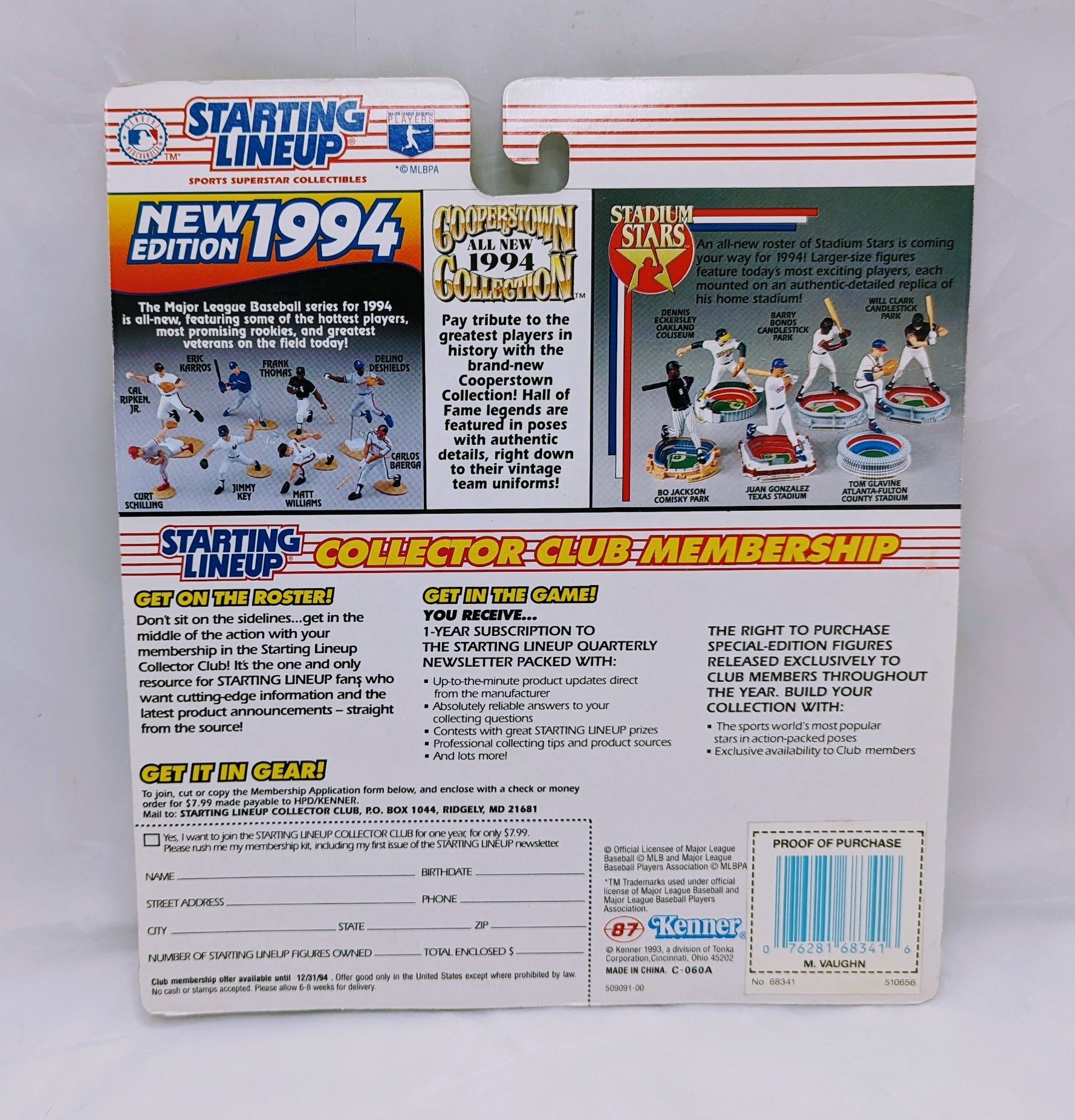 1994 Kenner Starting Lineup Mo Vaughn Boston Redsox Figure image 2