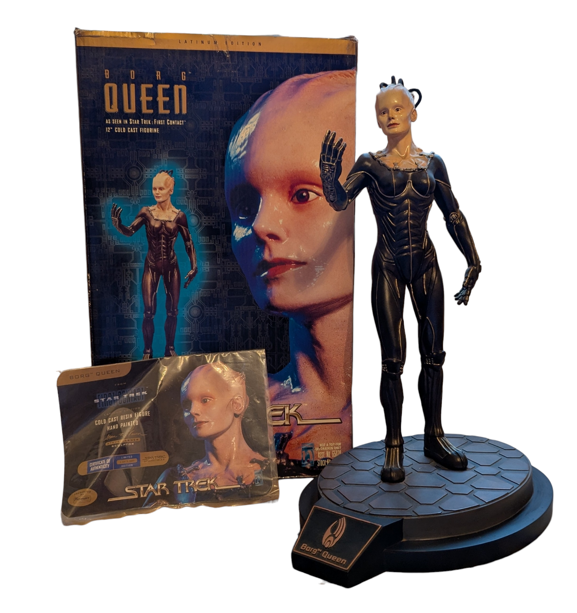 1997 Playmates Star Trek Latinum Edition Borg Queen Statue 15inch