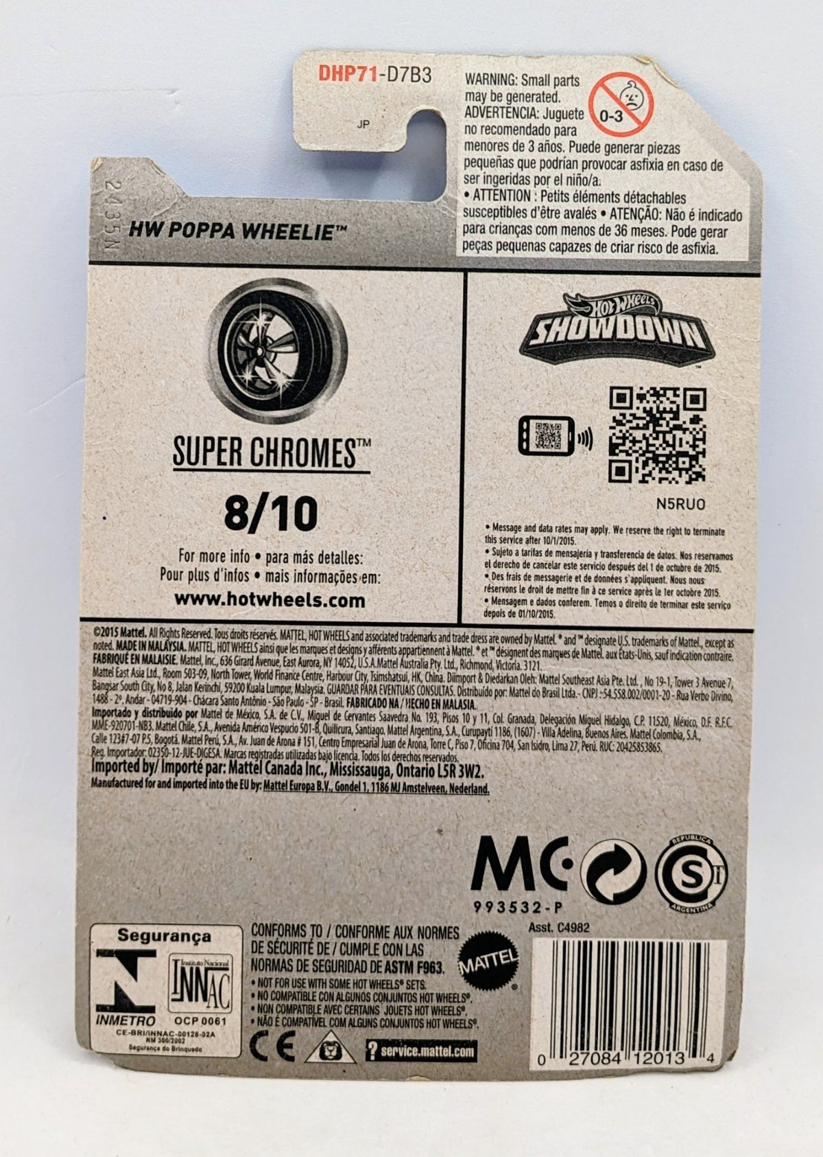 2016 Hot Wheels Super Chrome HW Poppa Wheelie 43/250 image 3