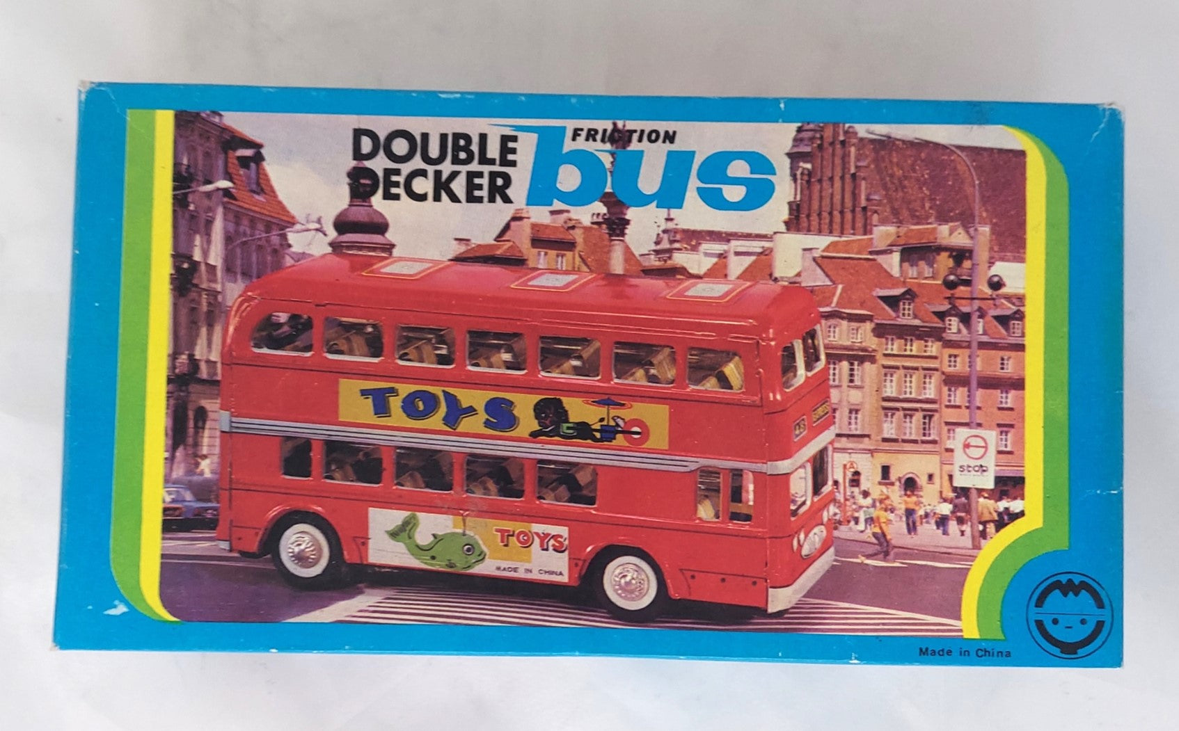 Vintage Friction Powered Toys Tin Double Decker Bus image 3
