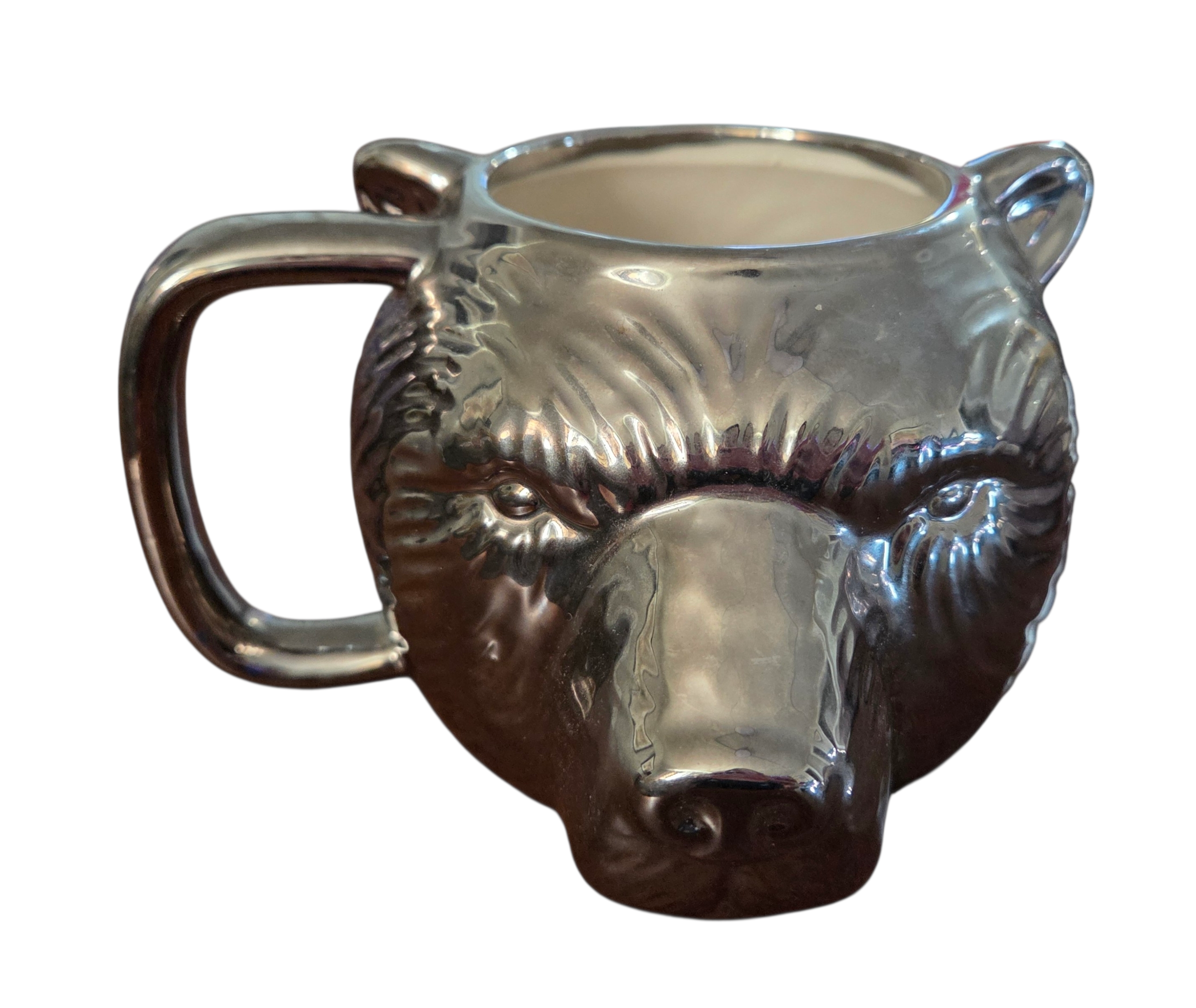 Paladone Large Silver Metallic Bear Shaped Right Handed Ceramic Mug Adorable