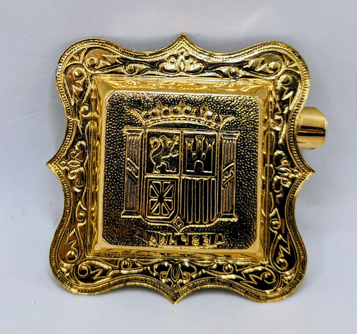 Vintage Damascene Toledo Ashtray Gold Toned Square Spain Design Set Of 3 image 3