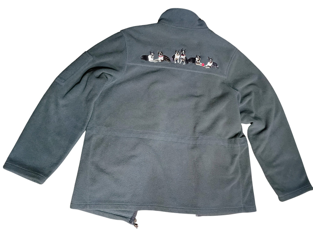 Vintage Danbury Mint Boston Terriers Embroidered Zip Up Fleece Jacket Size Large image 2