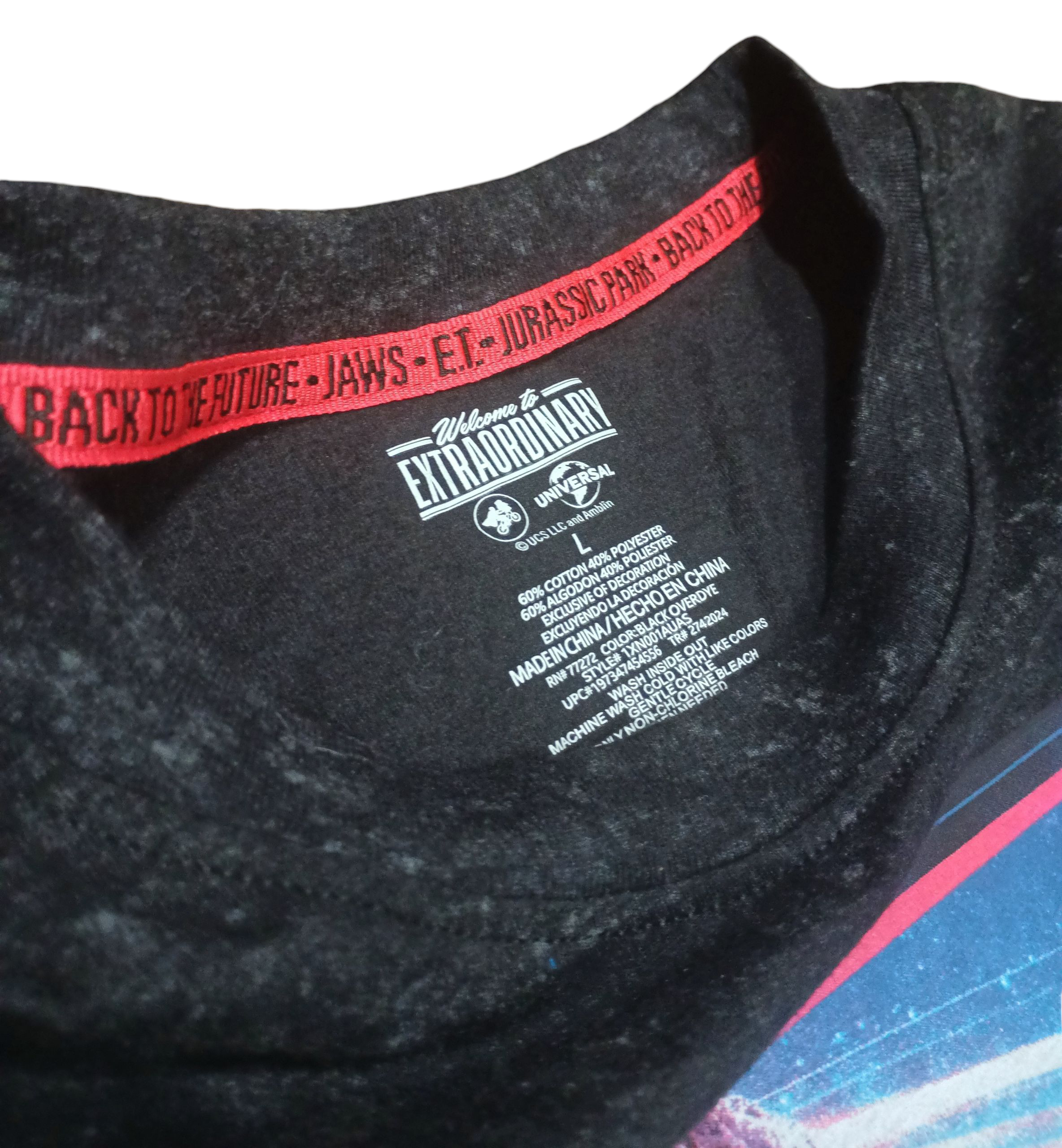 Universal Studio Jaws ET Back To Future Jurassic Park Double Sided T Shirt Large image 3