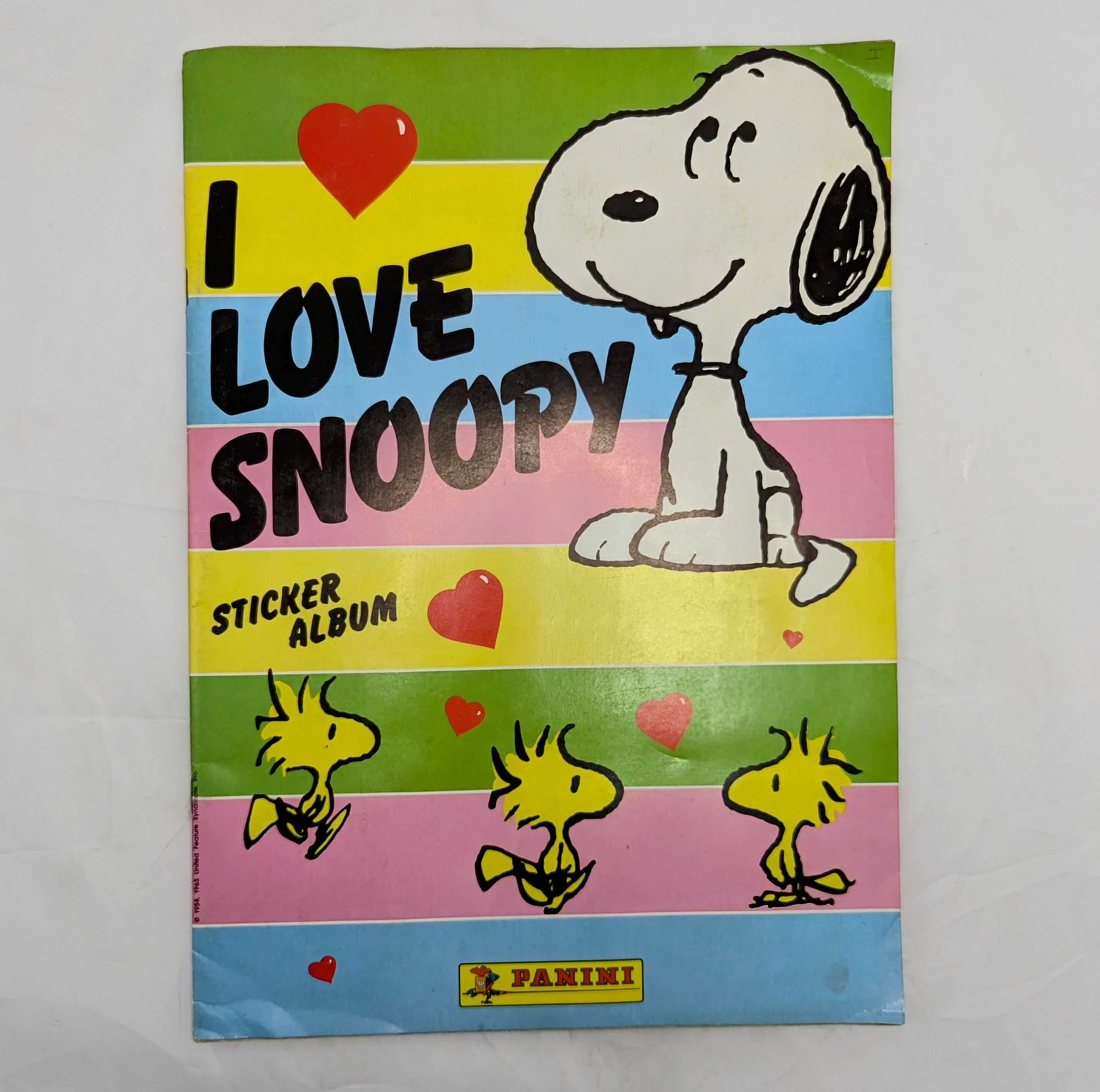 1986 Panini Peanuts I Love Snoppy Sticker Album - Complete