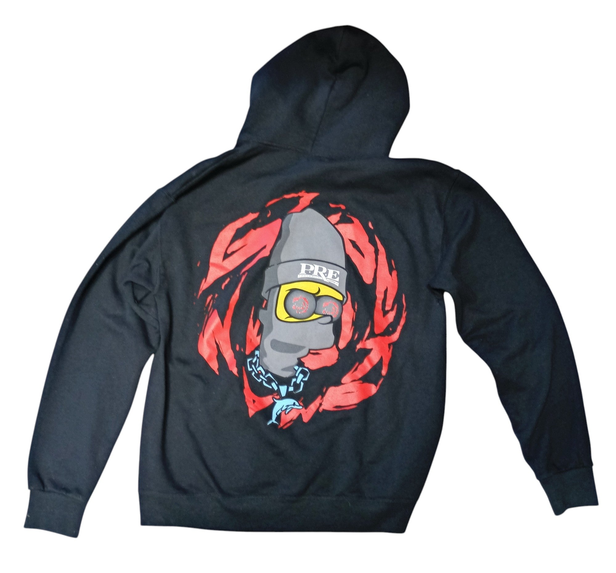 Jerzees Paper Route Empire PRE Blur Logo Black Glockoma Hoodie Homer Size M image 2