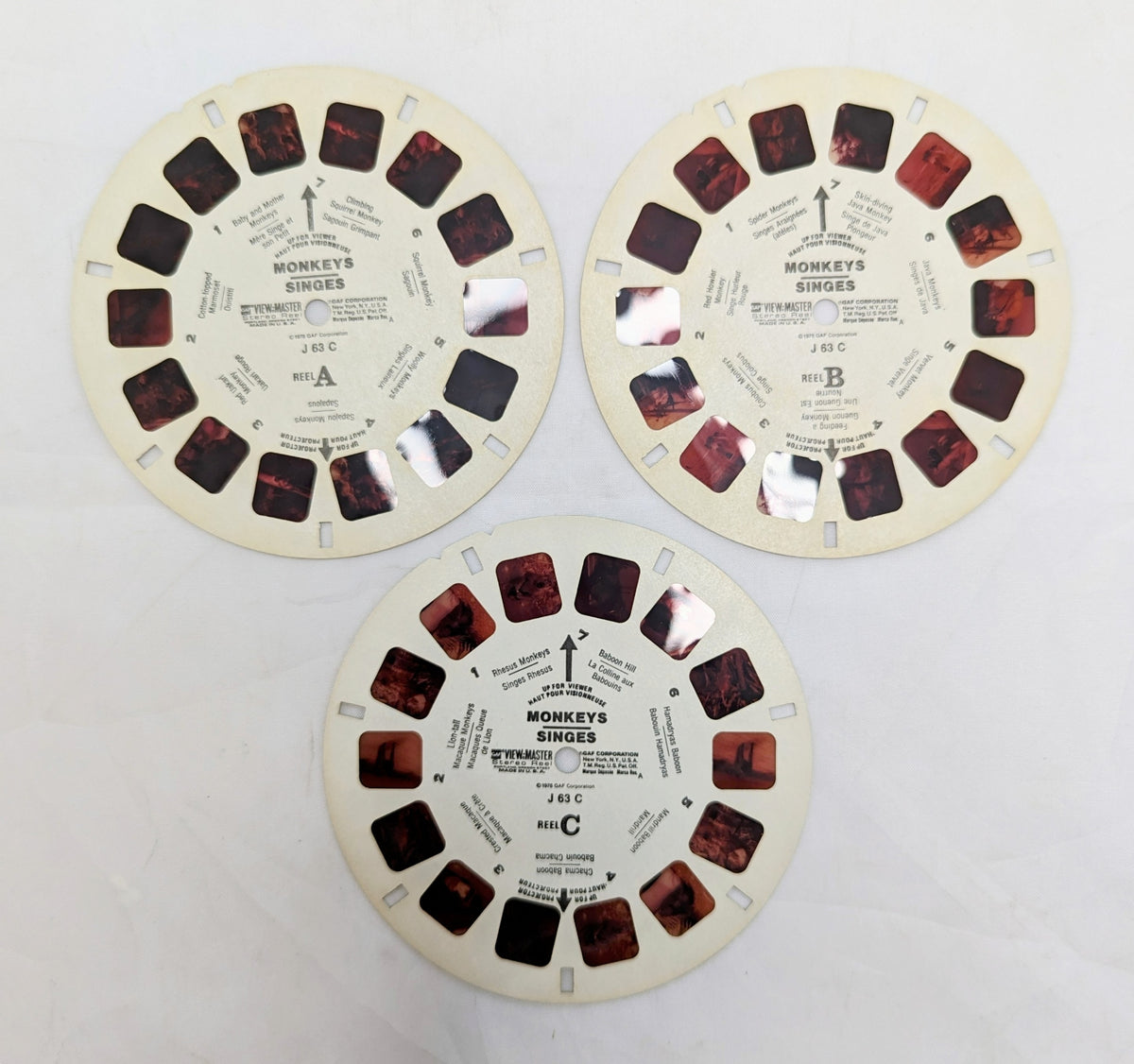 1978 GAF View-Master Monkeys 21 Stereo Pictures 3 Reel Pack image 4