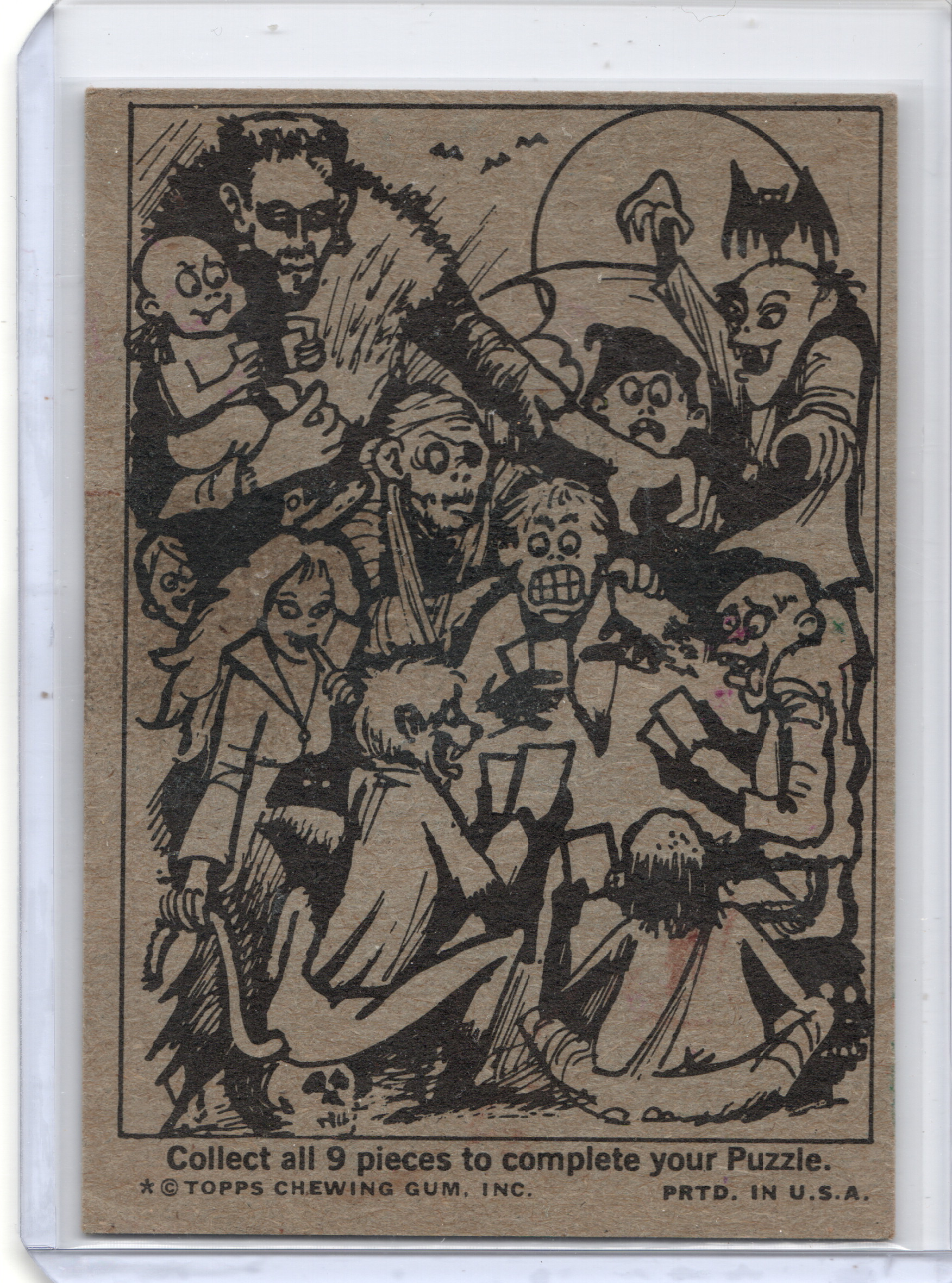 1974 Topps Monster Initials Puzzle Sticker Card - Top Left image 2