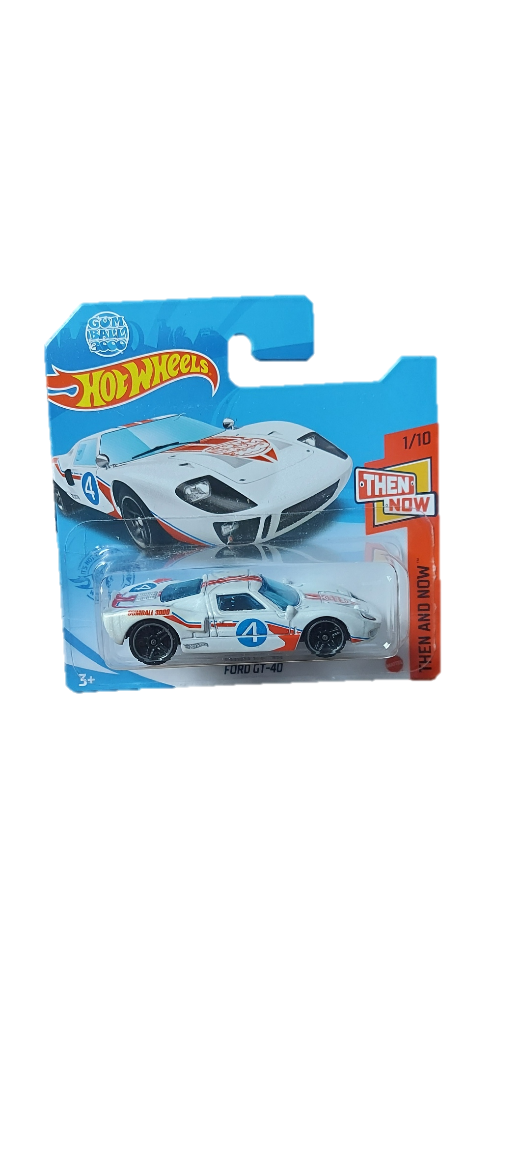 2021 Hot Wheels NIP - Ford GT-40 (White/Red) - Then And Now 78/250 GTB33-M521