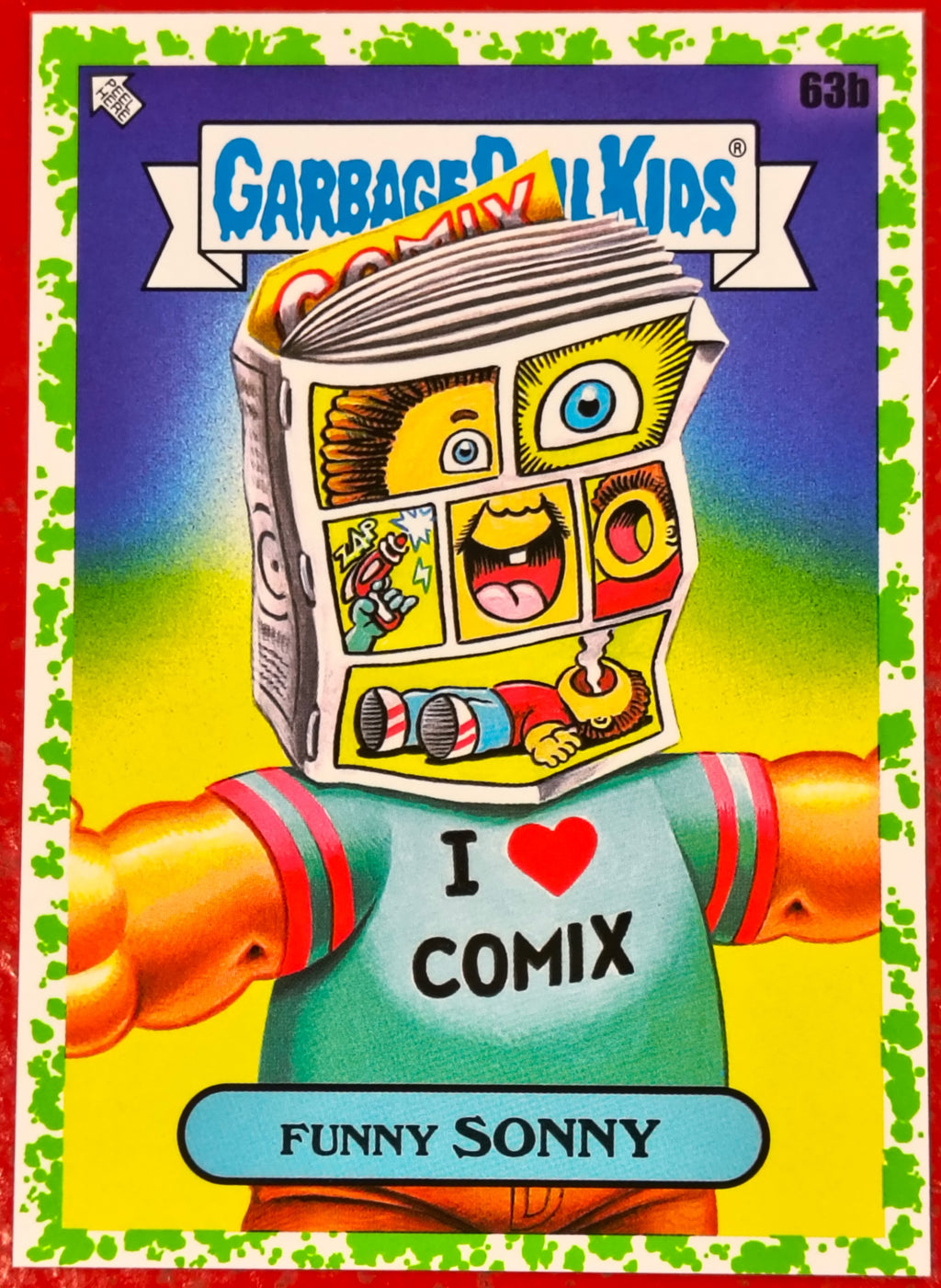 2022 Topps Garbage Pail Kids: Book Worms #63b Funny Sonny Green Parallel