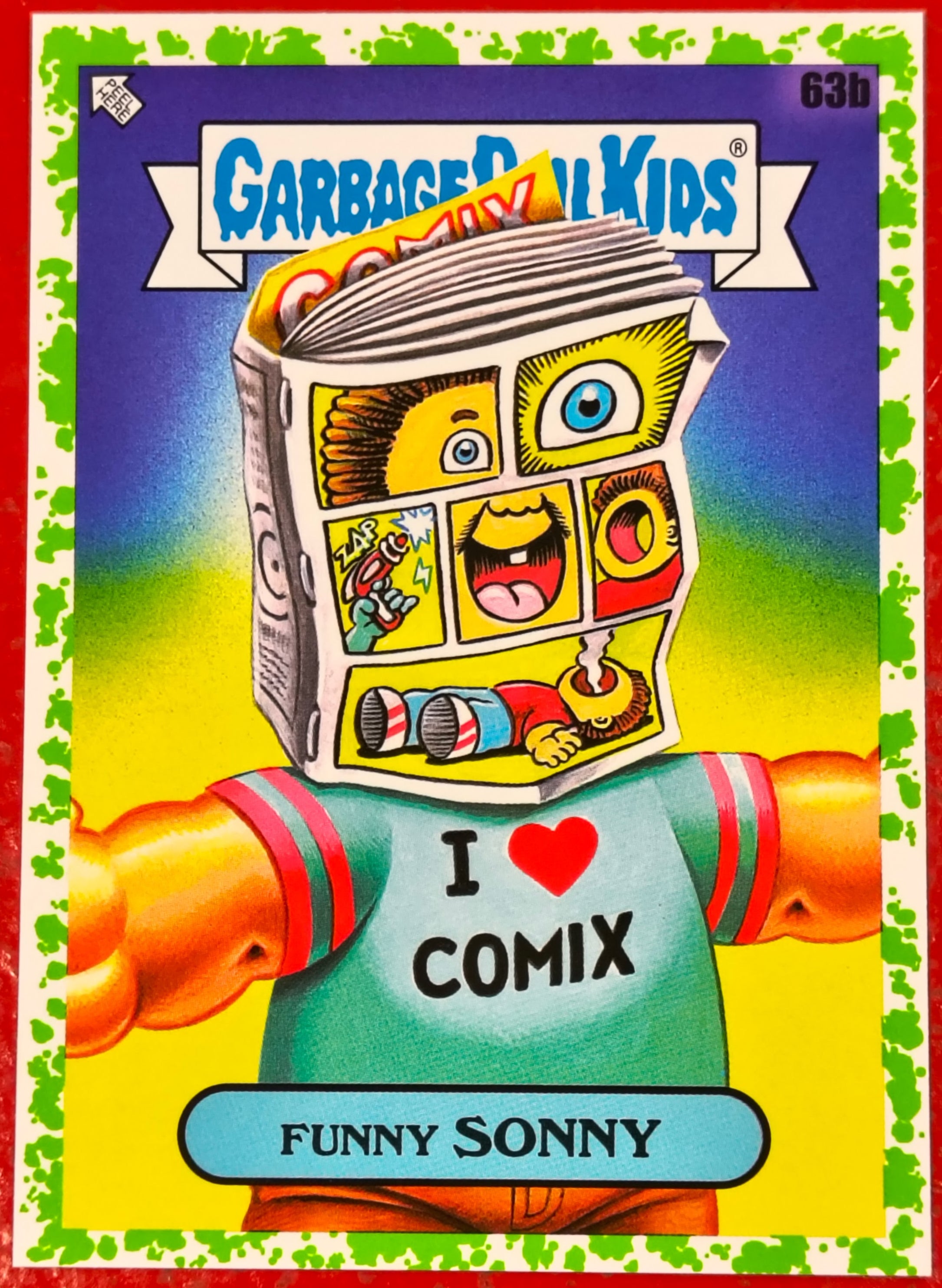 2022 Topps Garbage Pail Kids: Book Worms #63b Funny Sonny Green Parallel