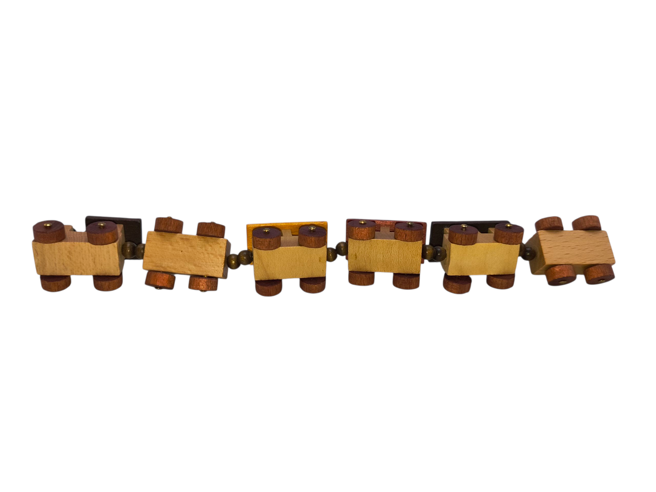 Unbranded Small Wooden Attached Train And Train Cars image 3