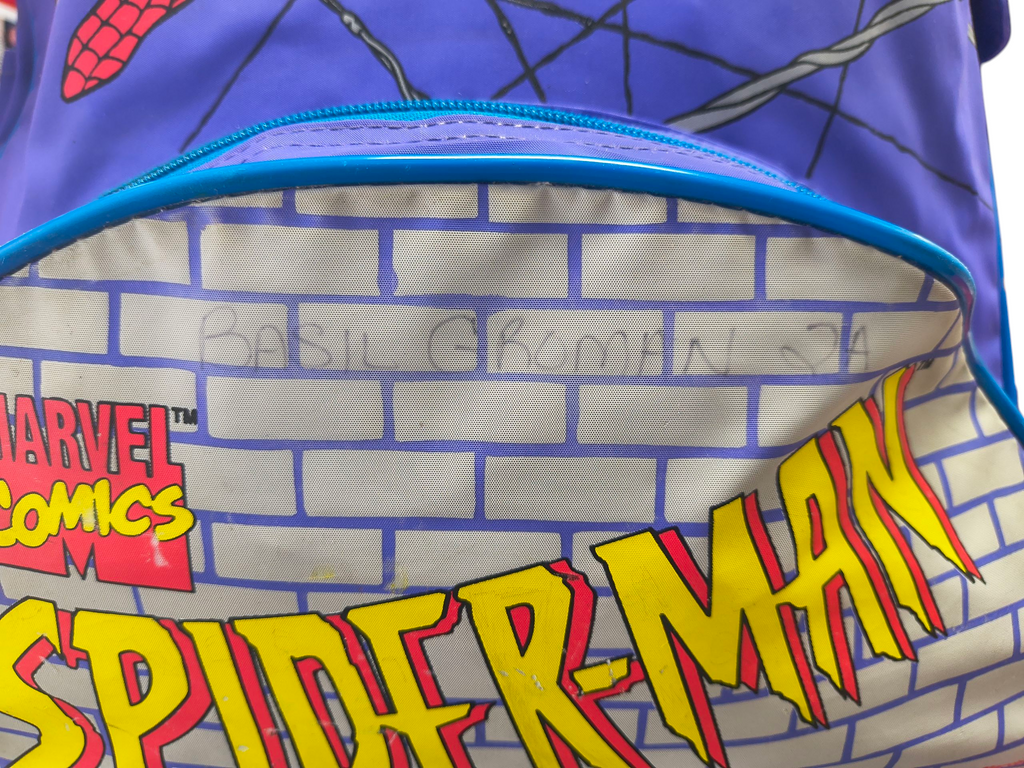 1996 Impact Marvel Comics Spider-Man Animated Series Blue/Purple Kids Backpack image 6