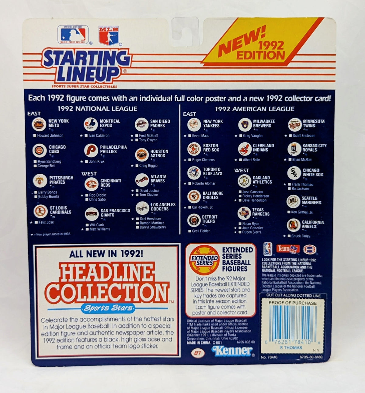 1990 Starting Lineup Frank Thomas Chicago White Sox Baseball Figure image 2
